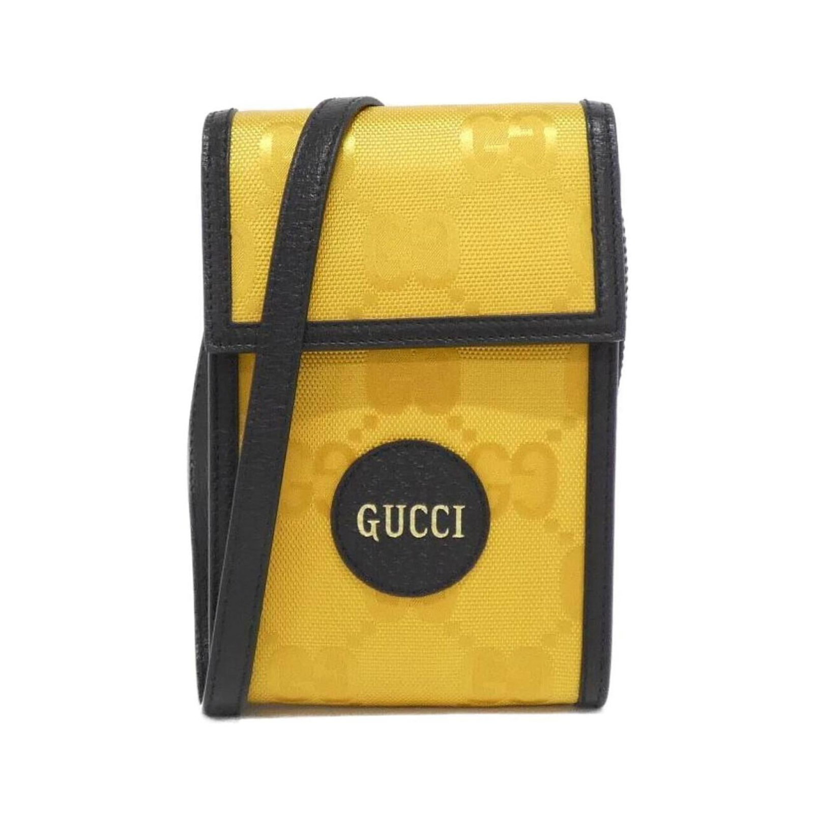 Handbag Nylon Leather Gucci: Handbag Nylon Leather Gucci Gucci Handbag Nylon Leather in Yellow. This handbag features a unique combination of nylon and leather materials, presented in a vibrant yellow color. Comes with a dust