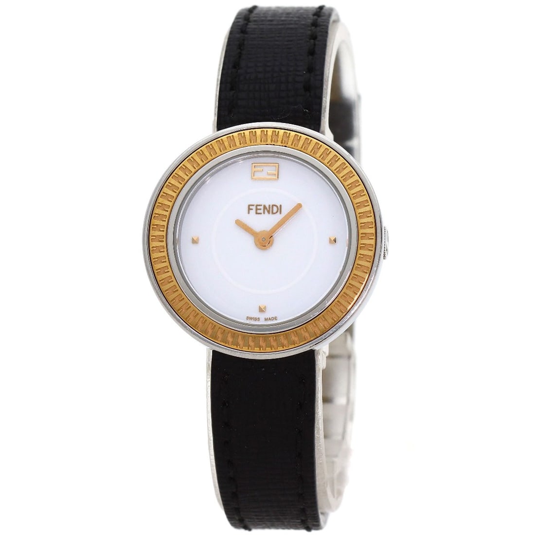 Fendi My Way Watches 35000S Stainless Steel/ Leather: Fendi My Way Watches 35000S Stainless Steel/ Leather Stainless steel and sleek leather come together in the Fendi My Way Watch, available in silver. This quartz-powered timepiece boasts an analog disp