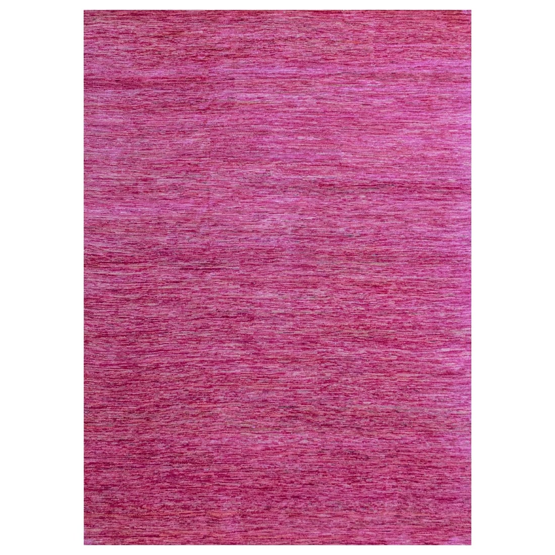 Solid Pink Pure Sari Silk Hand Knotted 9'x12'3" Fuscia Rug: Solid Pink Pure Sari Silk Hand Knotted 9'x12'3" Fuscia Rug Solid Pink Pure Sari Silk Hand Knotted 9'x12'3" Fuscia Rug - A stunning, hand-knotted sari silk rug in a vibrant pink hue, featuring an orien