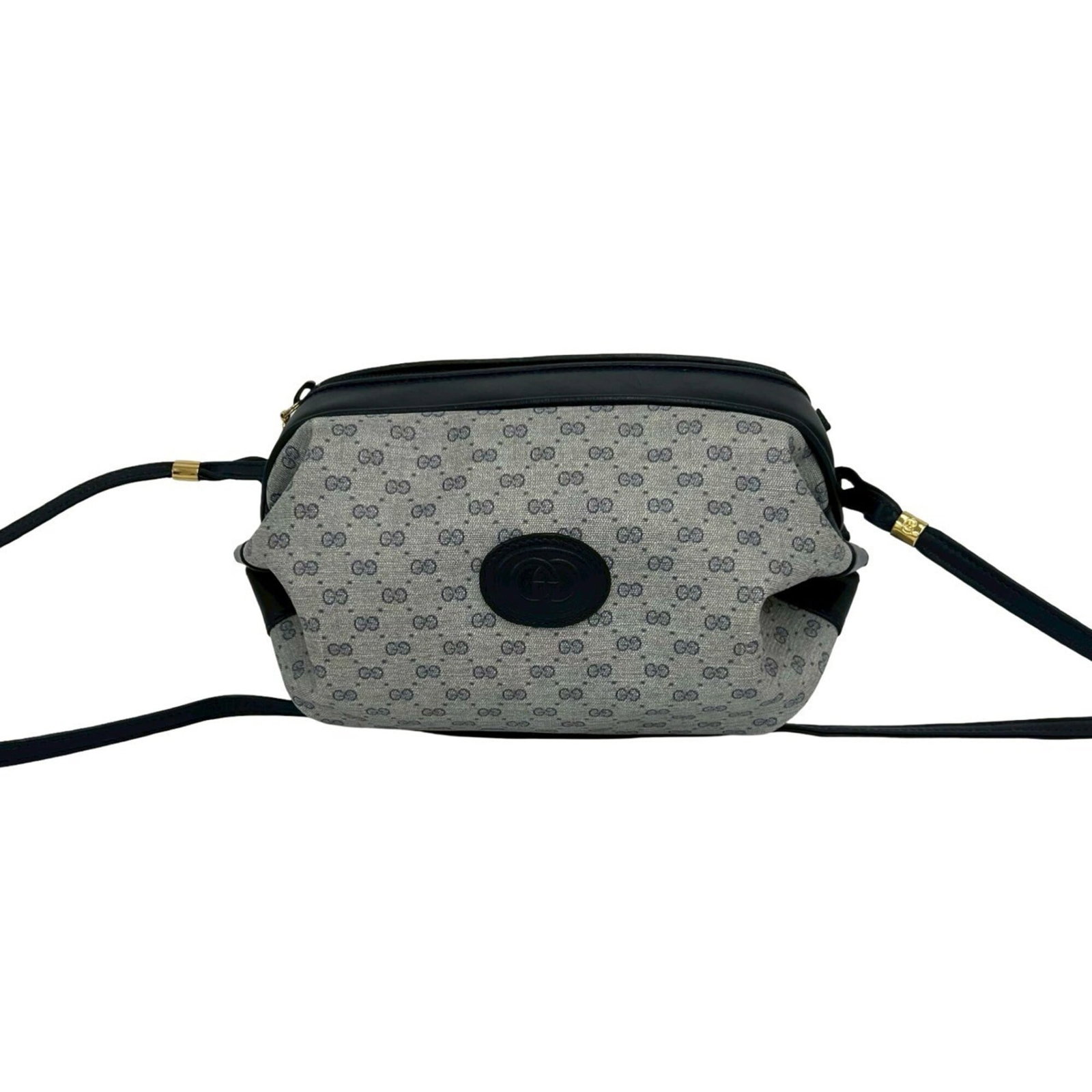 Pochette Leather Bag Gucci Shoulder: Pochette Leather Bag Gucci Shoulder Navy Gucci Pochette Leather Bag with Classic Shoulder Design. Made from high-quality leather and PVC, this stylish shoulder bag features a timeless design that exud