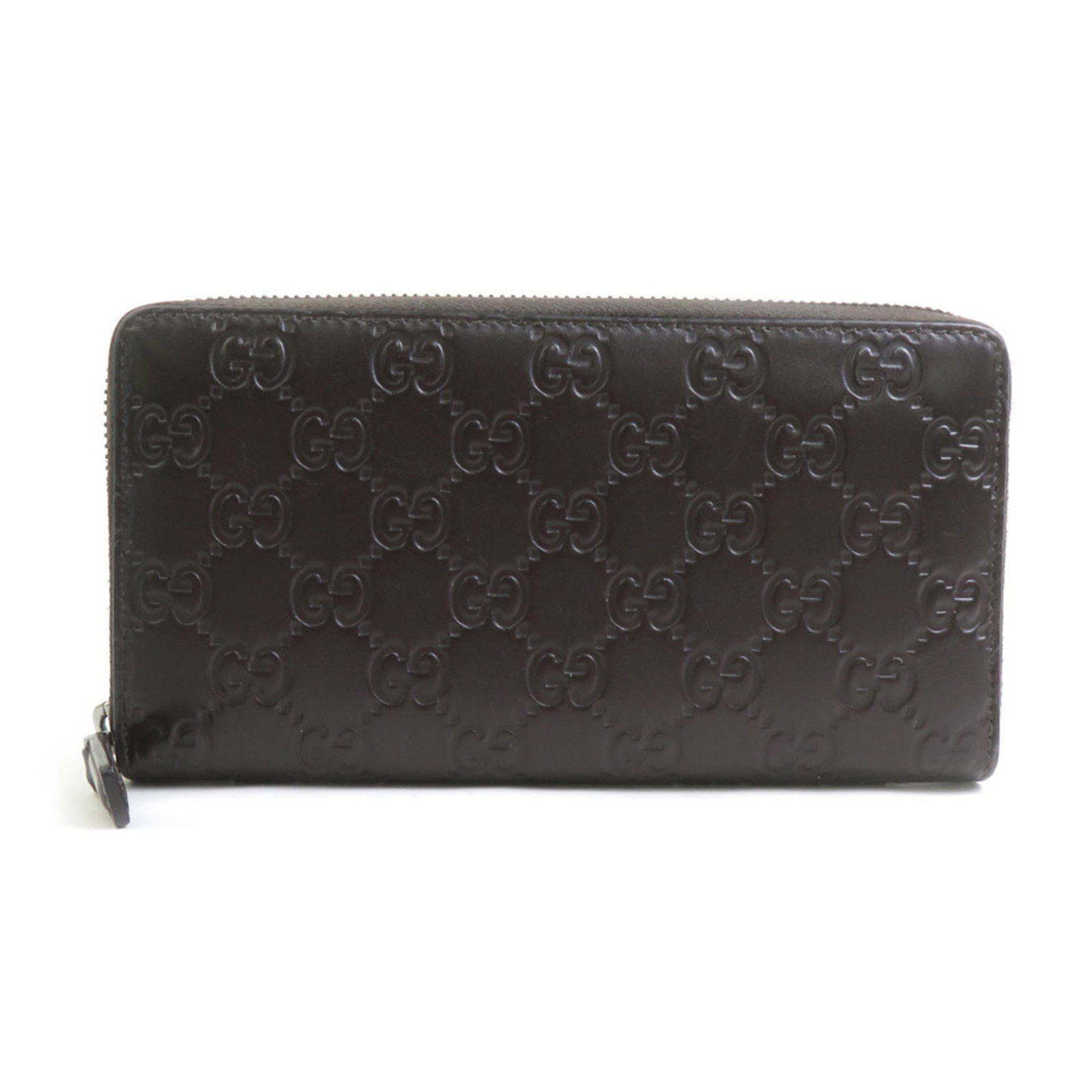 Leather Bi Fold Wallet Gucci: Leather Bi Fold Wallet Gucci Leather bi-fold wallet from Gucci, crafted in Italy with dark brown leather and measuring 10cm x 18.7cm x 2.3cm. This long wallet features a classic design, perfect for ev