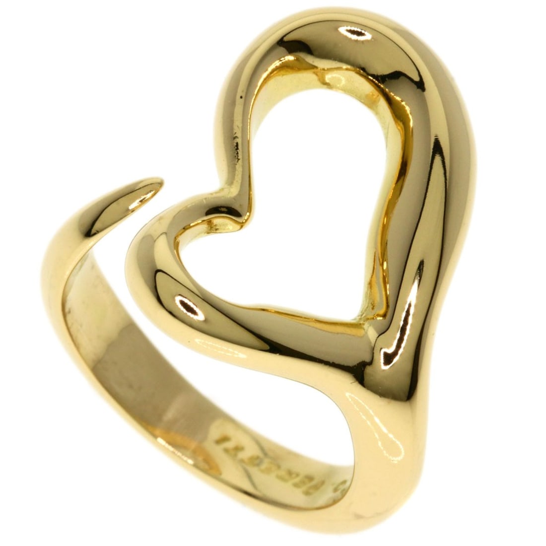Yellow Gold Tiffany&Co Open Heart Ring K18 (1 of 11)