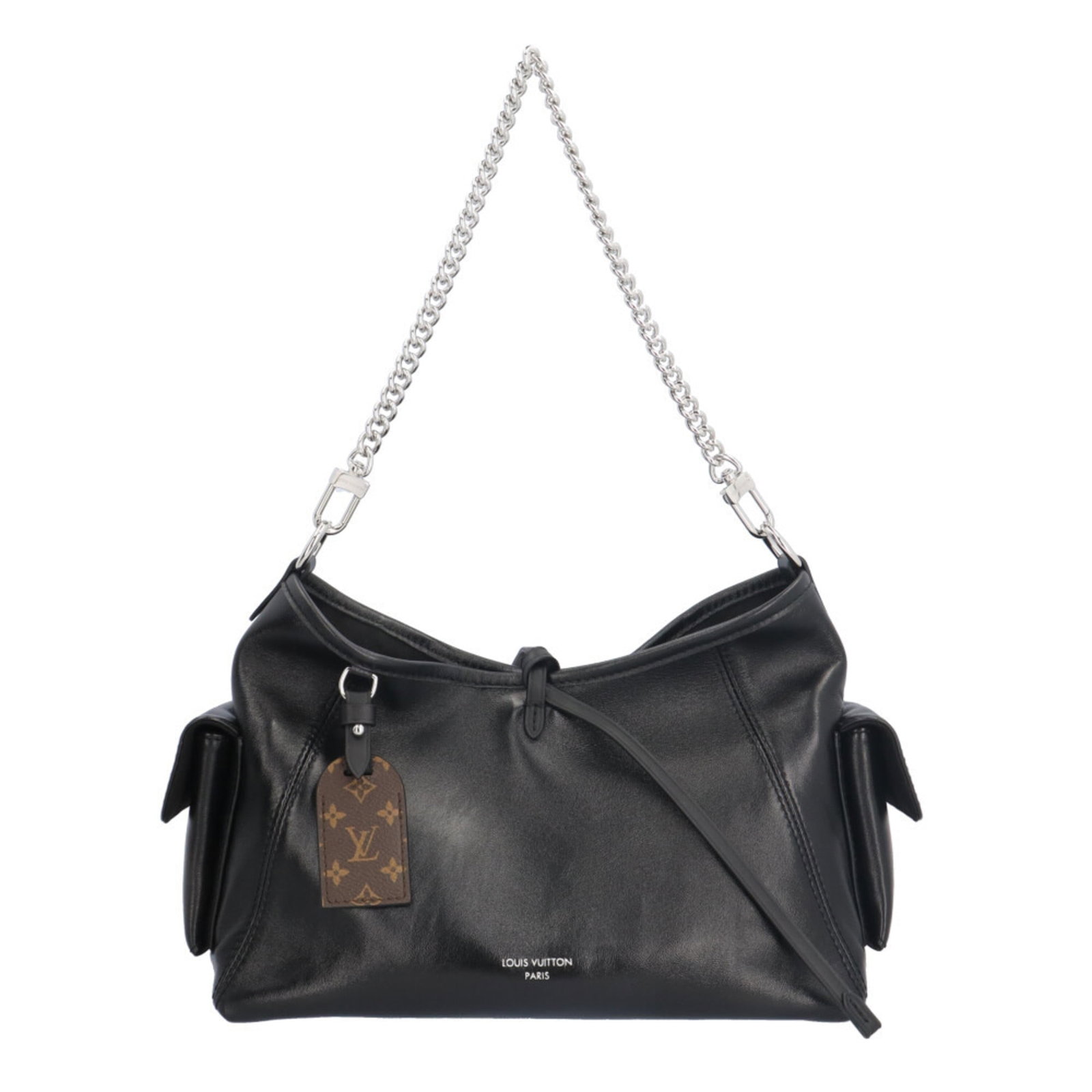 Louis Vuitton Shoulder Bag Leather: Louis Vuitton Shoulder Bag Leather Black Louis Vuitton M24861 Leather Shoulder Bag with Magnet Closure and Zipper Pocket. This luxurious shoulder bag features lamb leather, a magnet closure, and two p