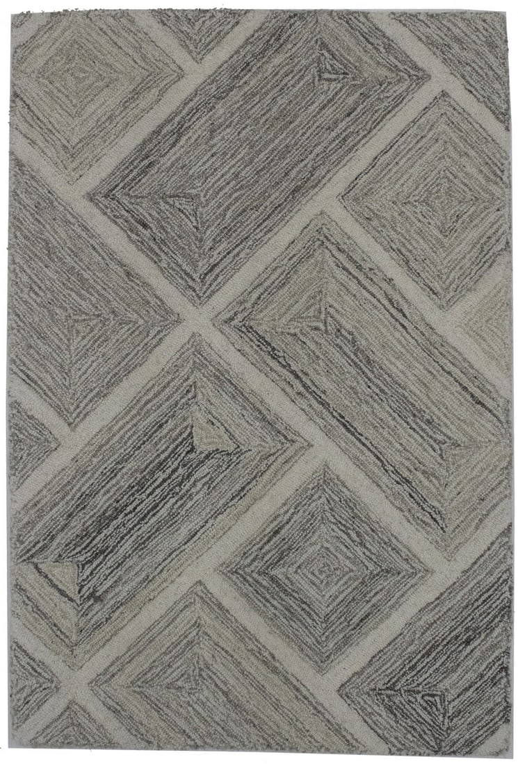 2X3 Hand-Tufted Modern Oriental Area Rug Small Beige Abstract Art Deco Carpet Hand-Knotted (1 of 13)