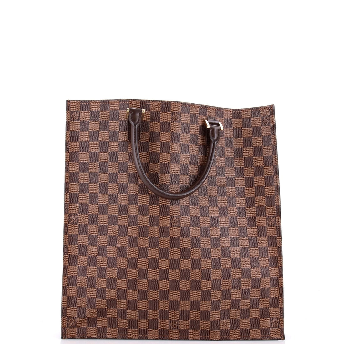 Sac Damier Louis Vuitton Bag Plat: Sac Damier Louis Vuitton Bag Plat Brown Sac Plat Bag Damier canvas coated exterior, featuring the iconic Louis Vuitton pattern. This great condition tote bag boasts minor creases and scuffs on its ext