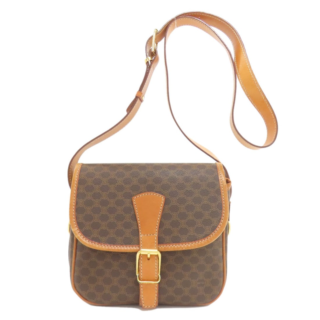 Celine Leather Shoulder Bag Macadam (1 of 20)