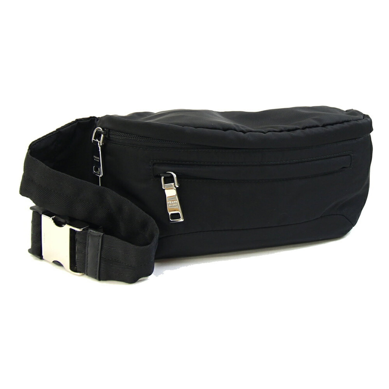 Nylon Leather Sling By Prada: Nylon Leather Sling By Prada Nylon Leather Sling by Prada features a unique blend of materials, combining nylon and leather for a distinctive look. Measuring 15cm x 30cm x 7cm, it has a strap length o