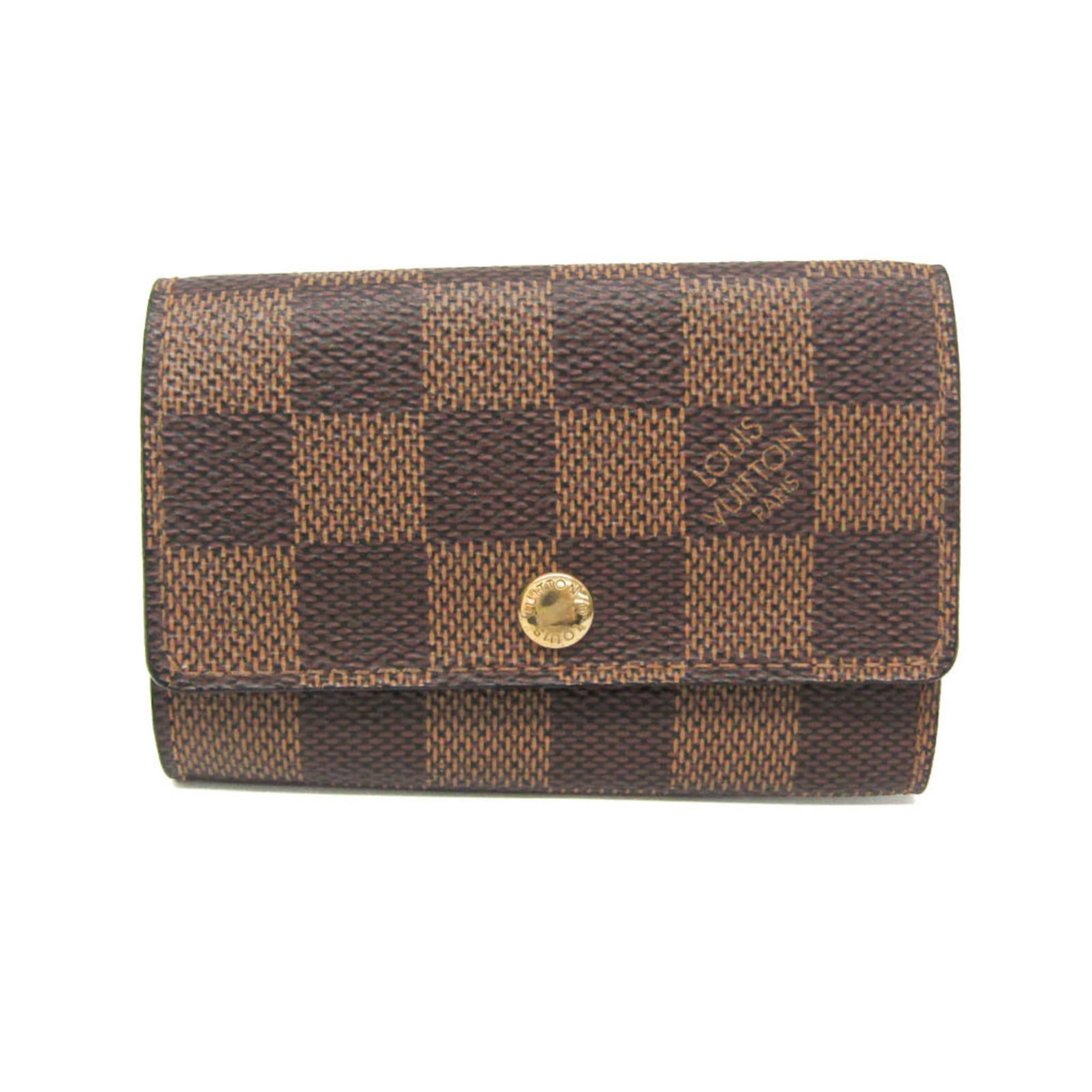 Damier canvas keycase by Louis Vuitton: Damier canvas keycase by Louis Vuitton Damier canvas keycase by Louis Vuitton features a classic design with six snap hooks for secure key storage. Made from high-quality Damier canvas, this compact