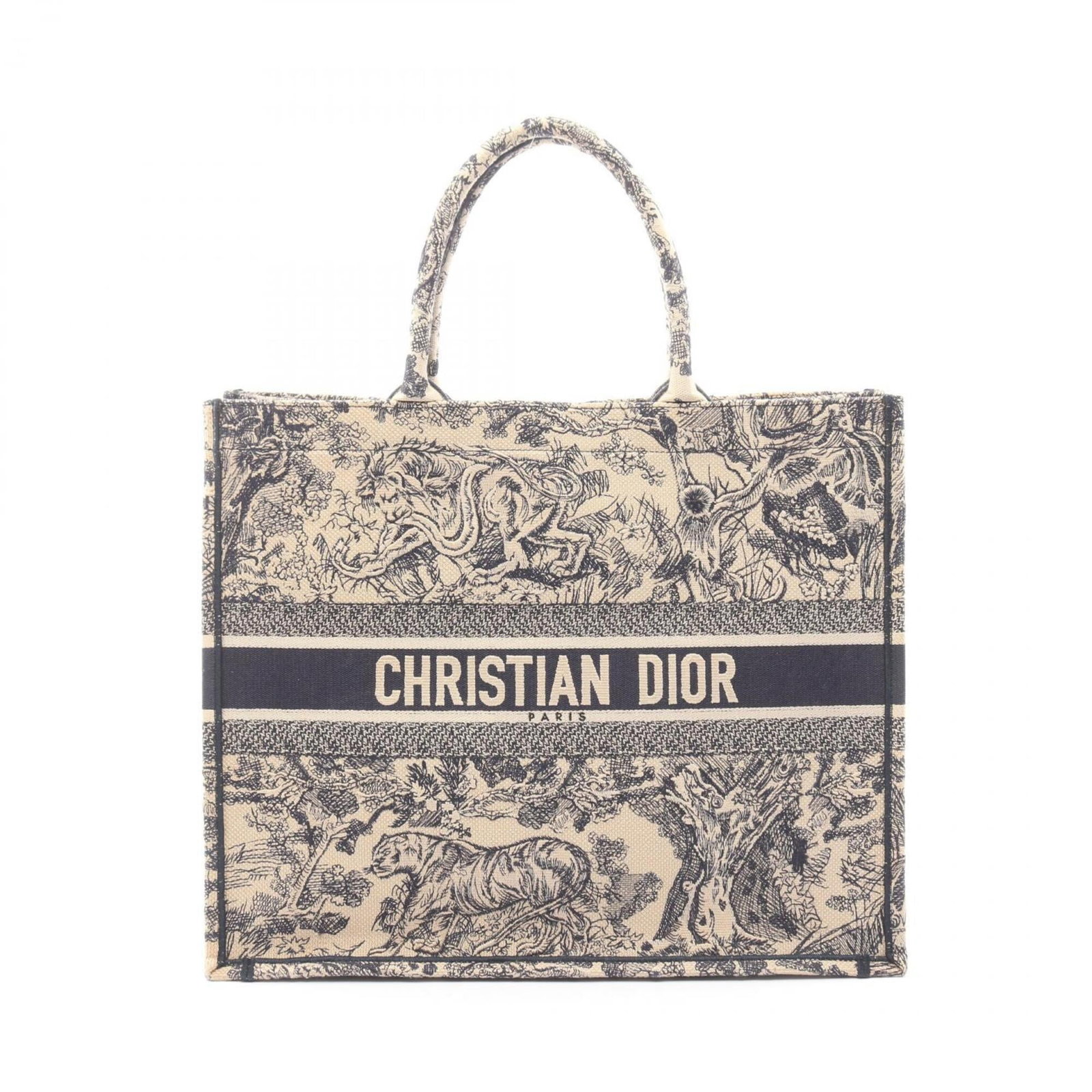 Christian Dior Handbag Tote Bag Canvas: Christian Dior Handbag Tote Bag Canvas Canvas tote bag from Christian Dior, featuring beige and navy colors. This classic design measures 35cm x 42cm x 18cm and is made from canvas material. The bag b