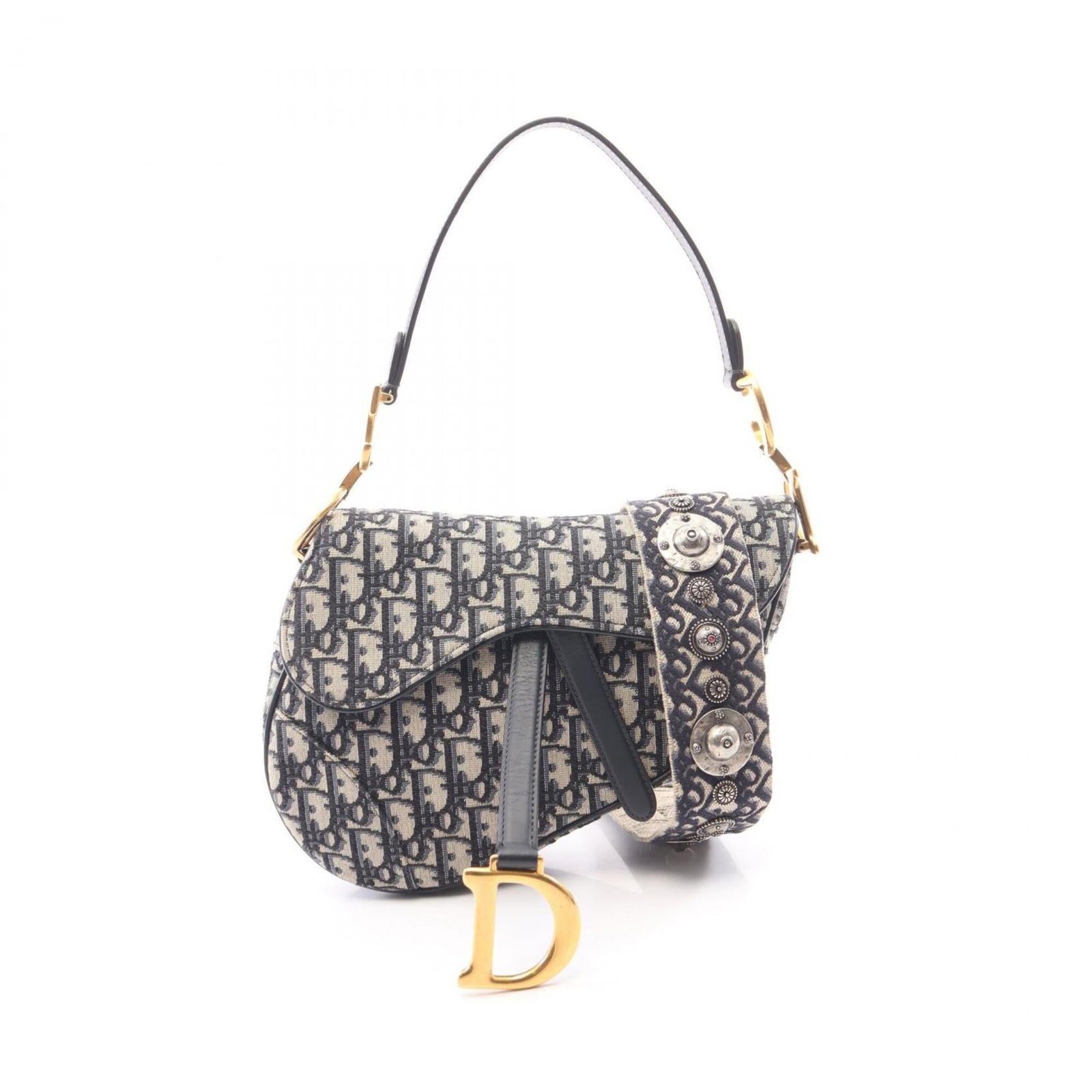 Christian Dior Handbag Leather Saddle Bag Canvas: Christian Dior Handbag Leather Saddle Bag Canvas Canvas and leather come together in a timeless design, the Christian Dior Handbag Leather Saddle Bag Canvas boasts a classic beige and navy color combi
