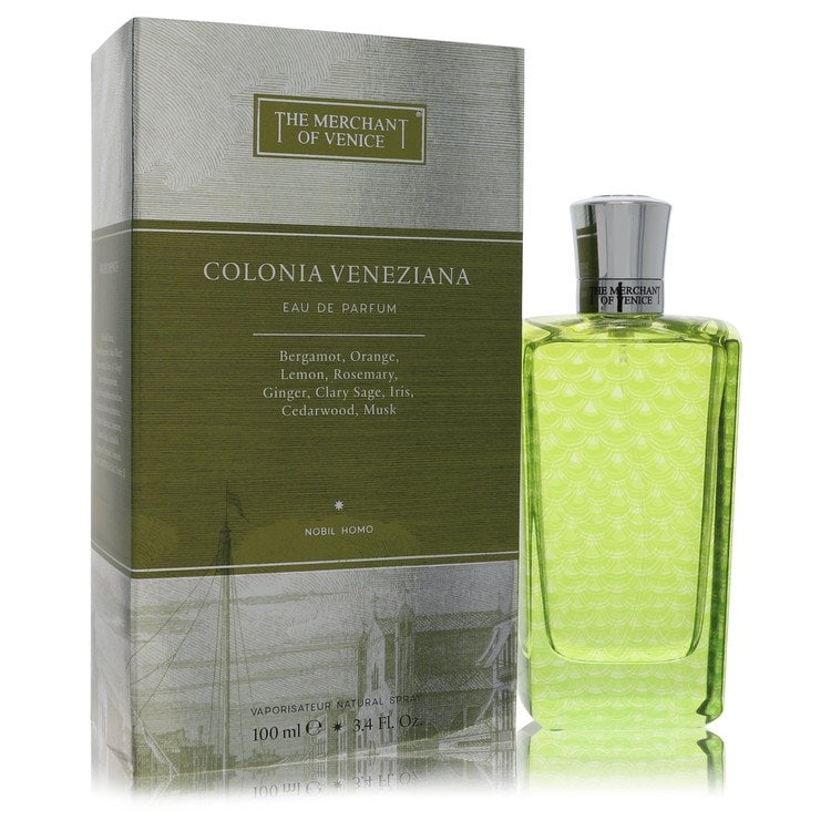Merchant of Venice Colonia Veneziana by The Merchant Of Venice Eau De Parfum Spray 3.4 oz: Merchant of Venice Colonia Veneziana by The Merchant Of Venice Eau De Parfum Spray 3.4 oz The Merchant Of Venice Eau De Parfum Spray is a men's cologne available in a 3.4 oz size, bearing the signatur