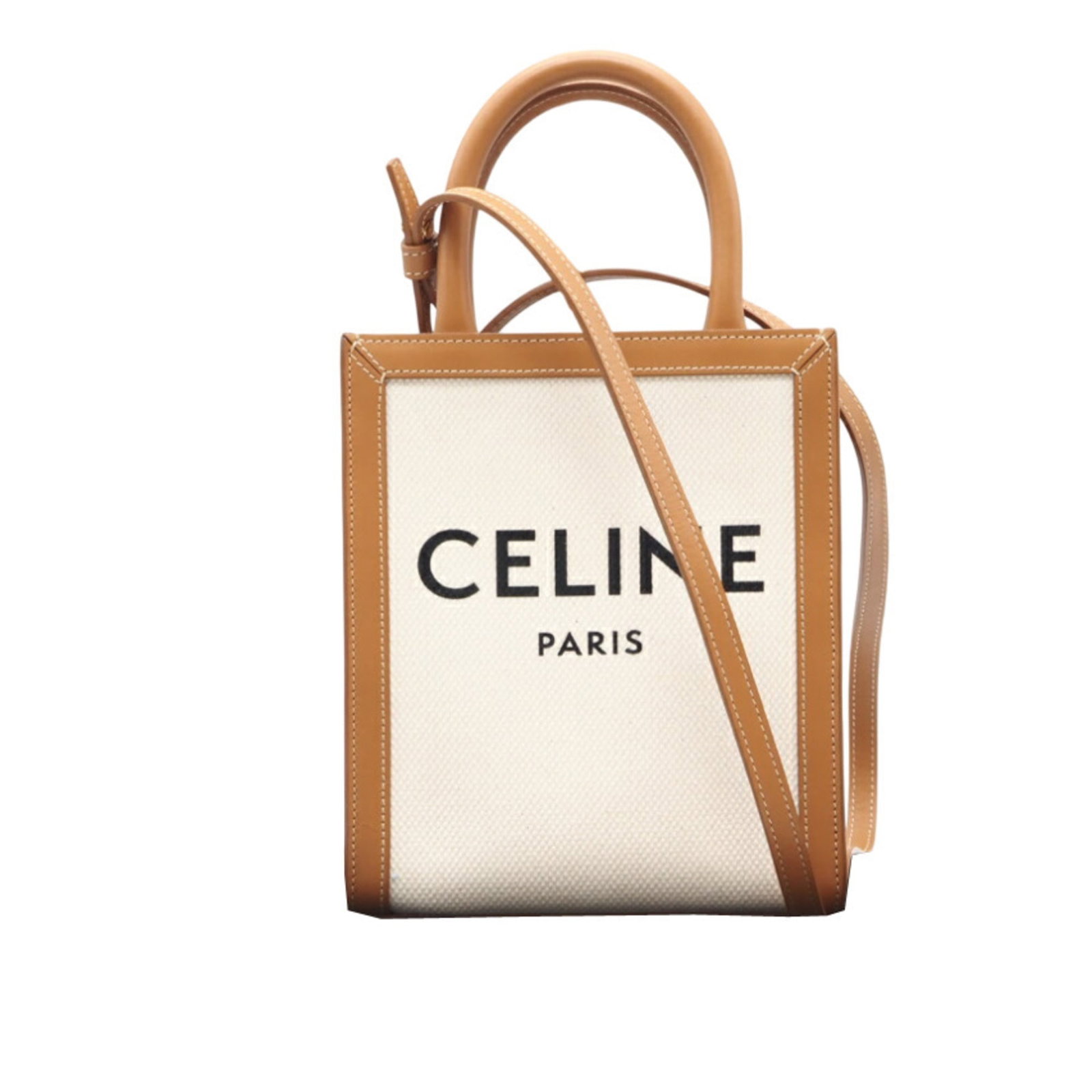 Shoulder Bag Canvas: Shoulder Bag Canvas Canvas bag from the Celine Cabas line, featuring a sturdy canvas material and classic design. Measuring 20cm x 17cm x 5.5cm, it offers a compact size perfect for everyday use. The 