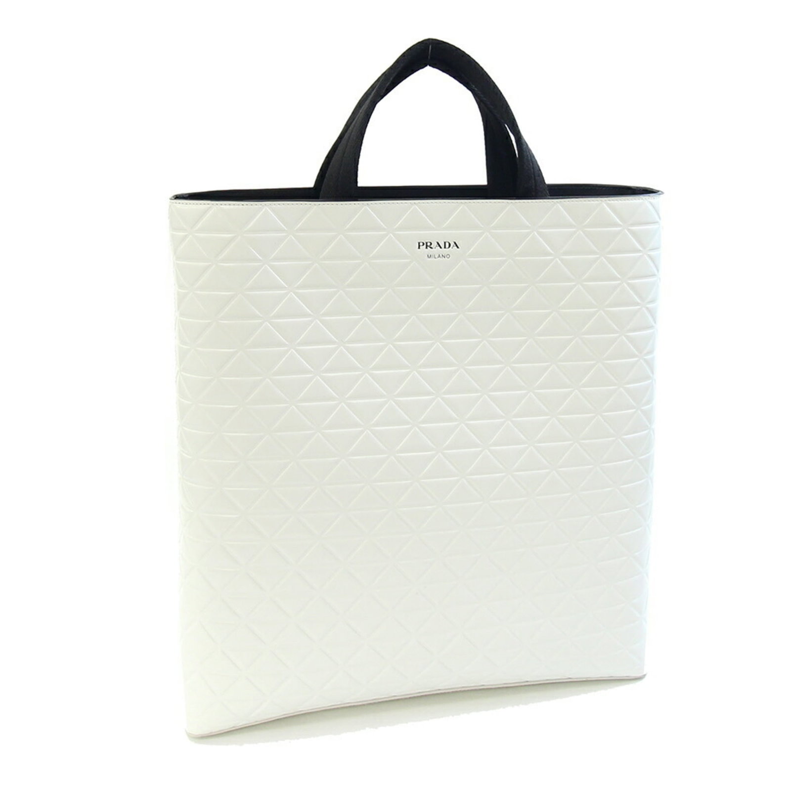 Prada Handbag Tote Bag Leather: Prada Handbag Tote Bag Leather Black and white leather Prada tote bag, measuring 38cm x 36cm x 6cm. Made from high-quality leather, this stylish handbag features a classic design that exudes sophistic