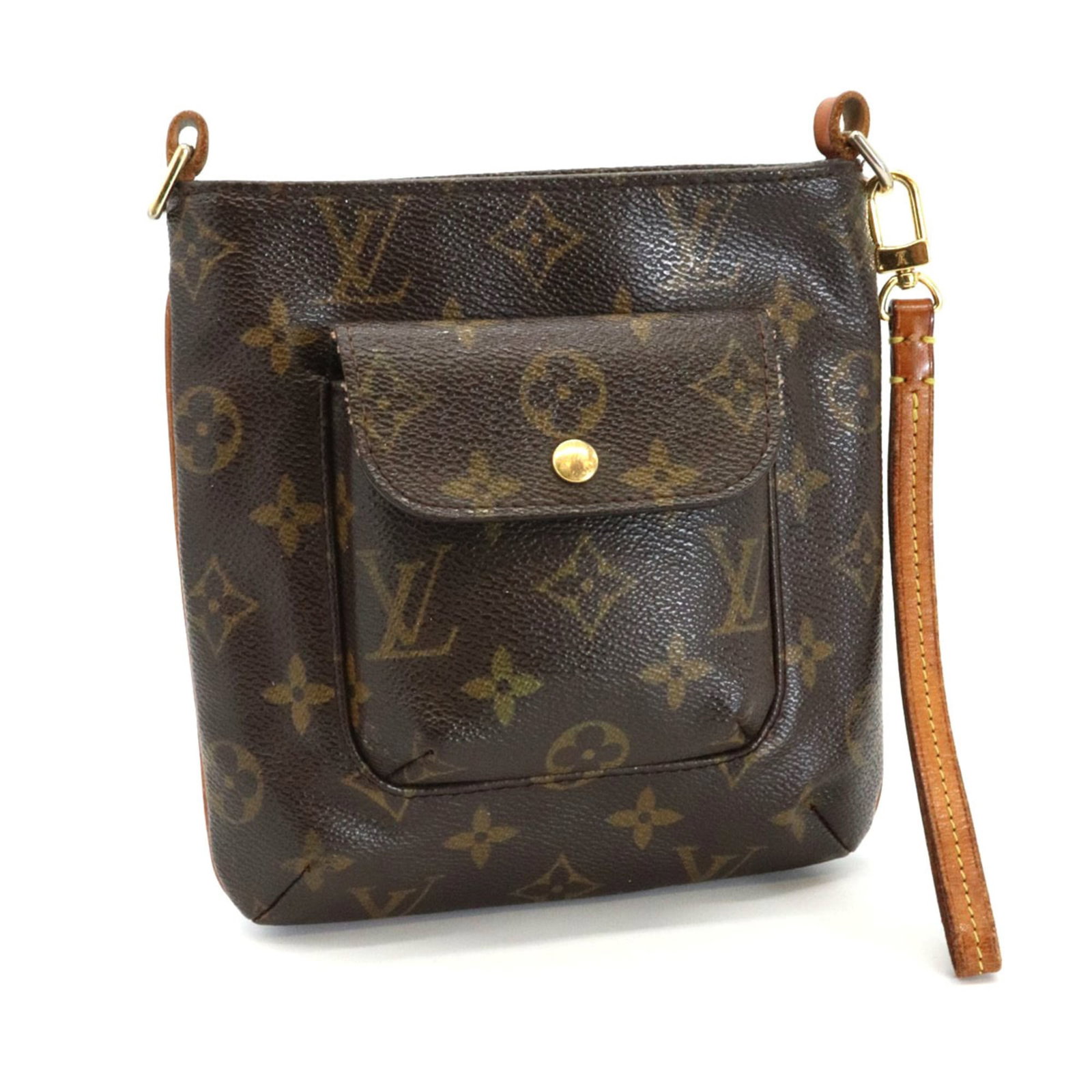 Canvas pouch monogram Louis Vuitton: Canvas pouch monogram Louis Vuitton Canvas pouch monogram Louis Vuitton, featuring the iconic brand's signature brown monogram canvas design. Measuring 16cm x 17cm x 2cm, this compact pouch boasts a c