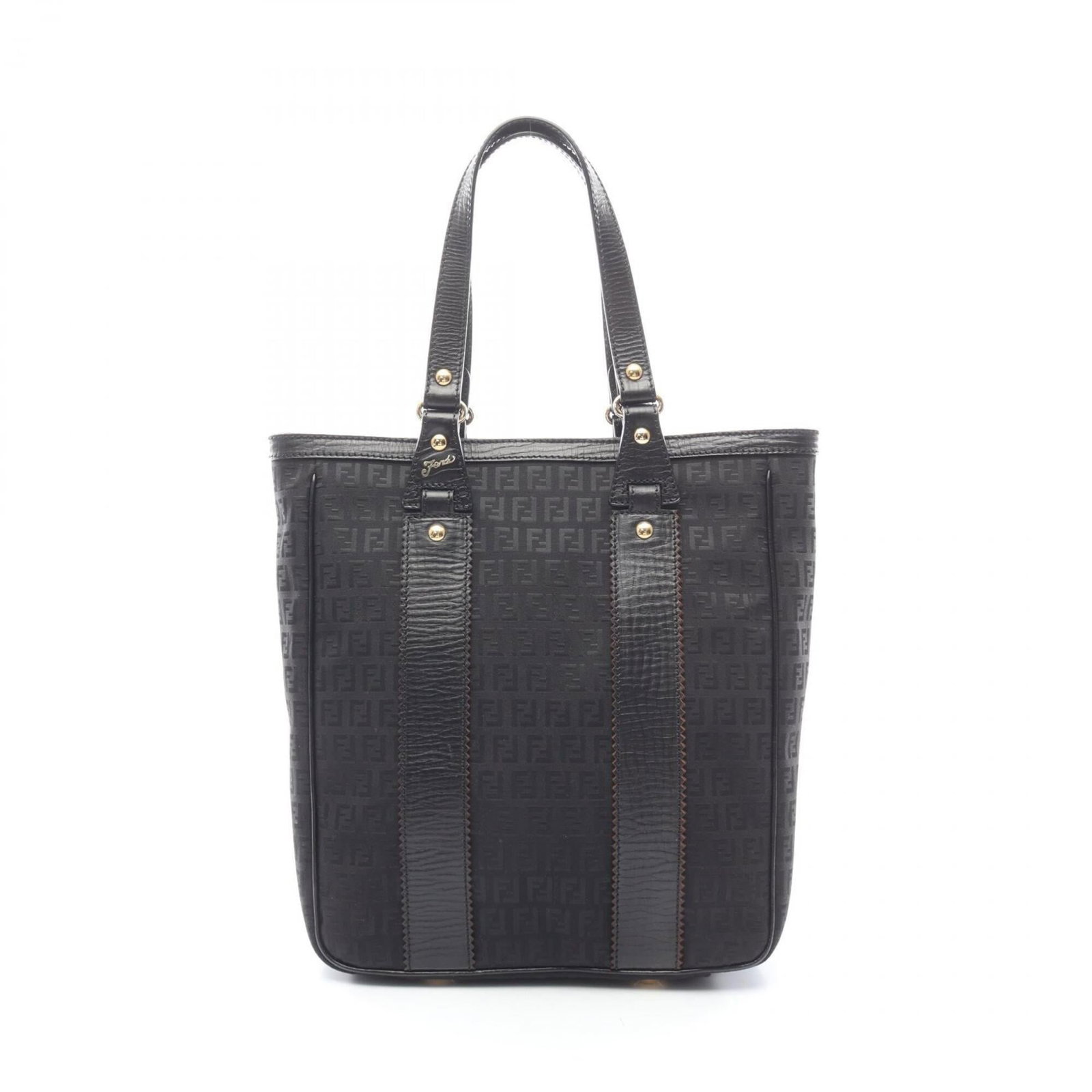 Canvas leather tote bag from Fendi: Canvas leather tote bag from Fendi Canvas leather tote bag from Fendi, featuring high-quality canvas and rich leather construction, with a sleek black color and precise measurements. This stylish