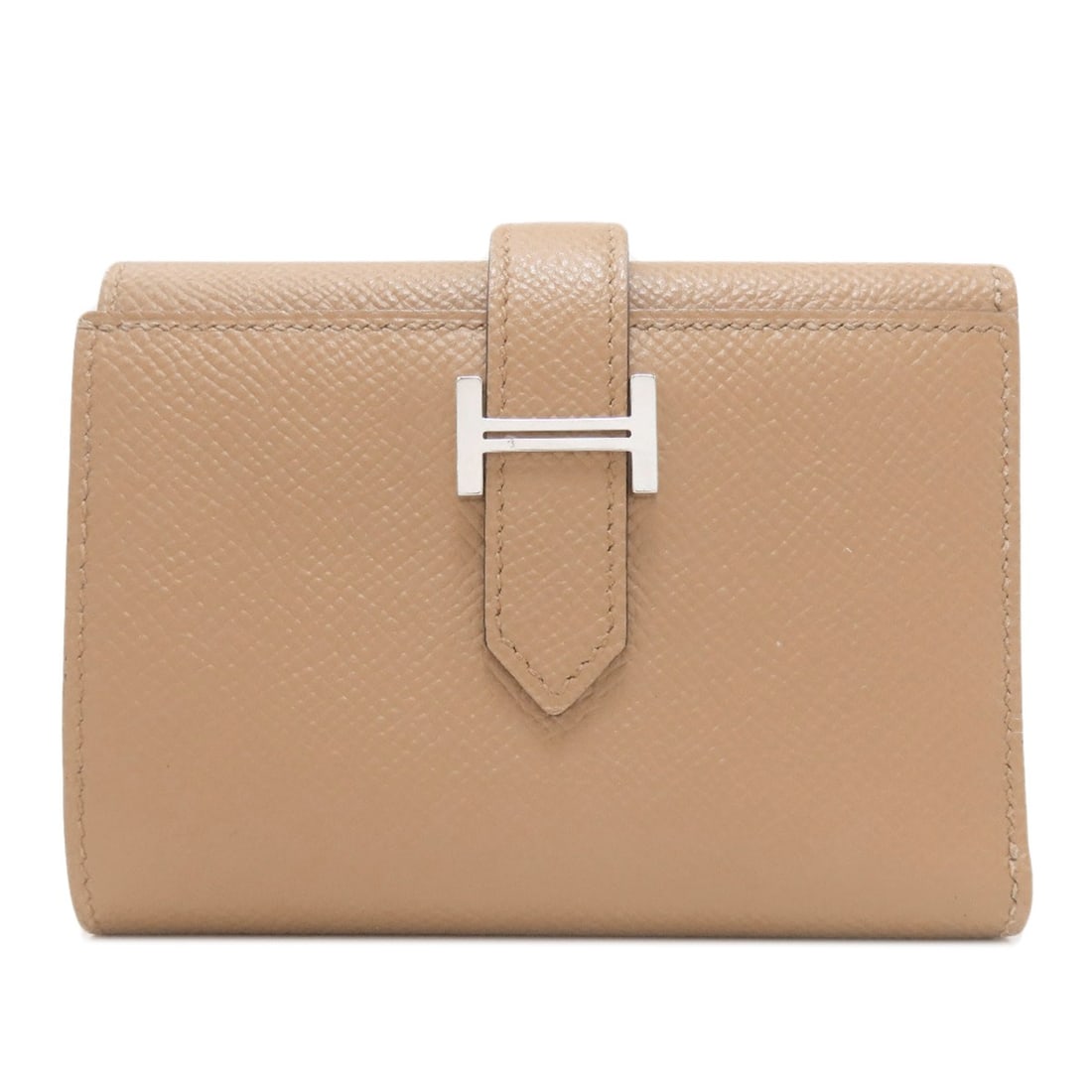 Verso Bifold Wallet Silverhardware Coin With Bearn Hermes: Verso Bifold Wallet Silverhardware Coin With Bearn Hermes Brown Epsom Bifold Wallet with Coin Pocket, featuring silver hardware and the iconic Herm?s bear logo. This stylish wallet boasts a classic de