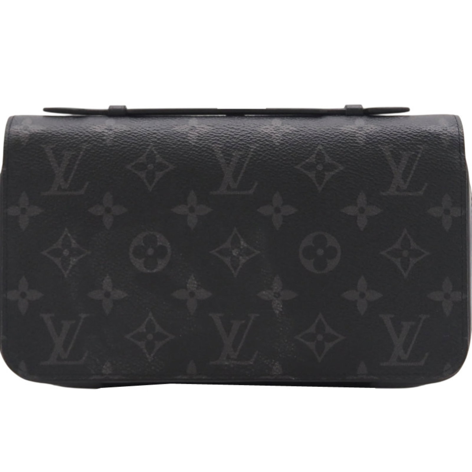 Louis Vuitton Coin Purse/ Coin Case Coated Canvas: Louis Vuitton Coin Purse/ Coin Case Coated Canvas Black and Gray Louis Vuitton Coin Purse/ Coin Case Made from Coated Canvas, Zipper Closure. Measuring 12.5cm x 22cm x 4cm, it weighs 359g. A stylish a