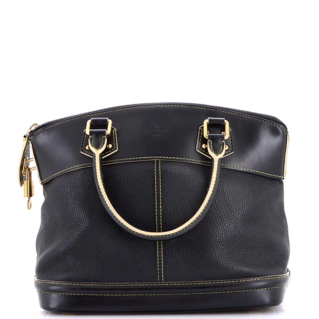 Louis Vuitton Suhali Lockit Handbag Leather PM: Louis Vuitton Suhali Lockit Handbag Leather PM Black Louis Vuitton Suhali Lockit Handbag Leather PM, featuring gold hardware and a classic tote design. Measuring 9" tall and 11" wide, this handbag boa