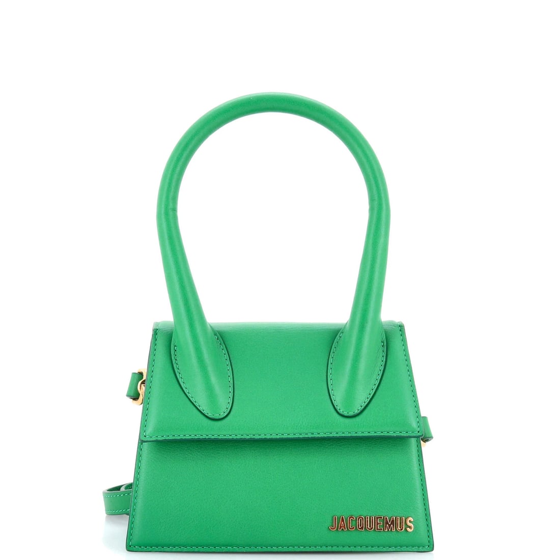Jacquemus Le Chiquito Moyen Bag Leather Moyen: Jacquemus Le Chiquito Moyen Bag Leather Moyen The Jacquemus Le Chiquito Moyen Bag Leather Moyen boasts a striking green exterior, crafted from high-quality leather with minor scuffs and creases. This 