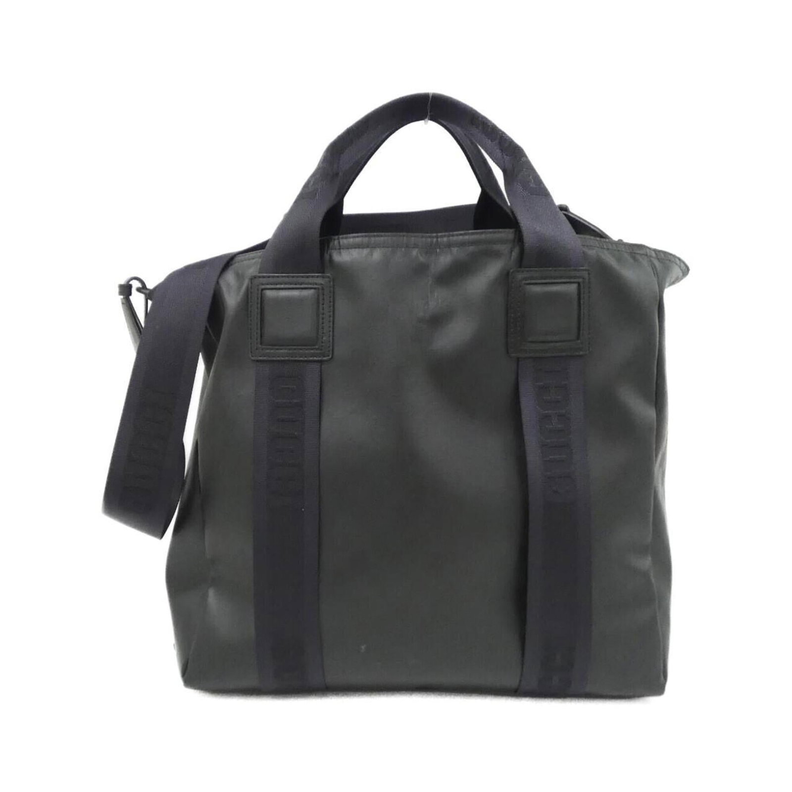 Gucci Canvas Leather Handbag: Gucci Canvas Leather Handbag GG canvas and leather combine in sleek black design, defining the Gucci Canvas Leather Handbag. Measuring 36cm x 37cm x 16cm, it offers a compact yet stylish option for ev