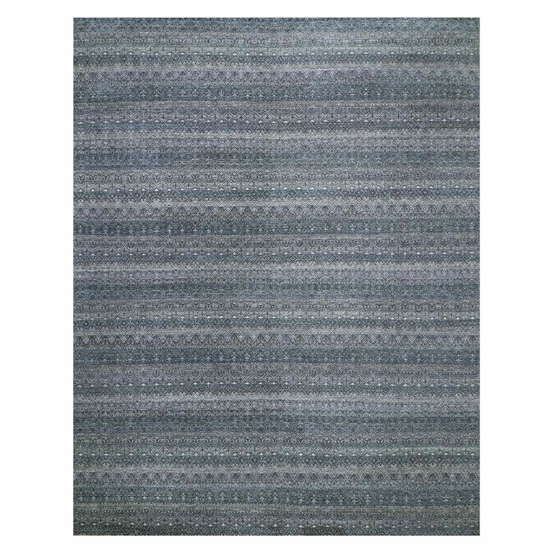 12'1x15'1" Network Gray Wool Hand Knotted Kohinoor Herat Oversized Rug: 12'1x15'1" Network Gray Wool Hand Knotted Kohinoor Herat Oversized Rug The Network Gray Wool Hand Knotted Kohinoor Herat Oversized Rug boasts an impressive rectangular field with a subtle flatweave de