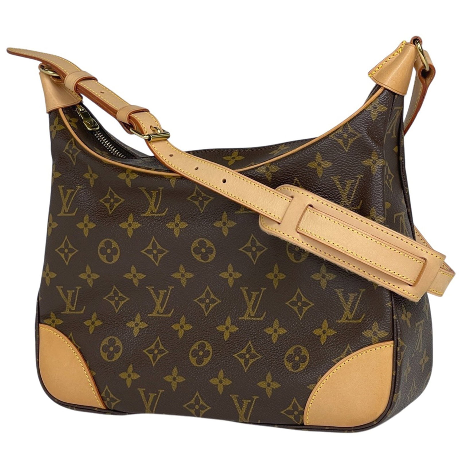 Monogram Louis Vuitton Shoulder Bag: Monogram Louis Vuitton Shoulder Bag Brown Monogram Louis Vuitton Shoulder Bag, 19cm x 30cm x 9cm. This shoulder bag features the iconic monogram pattern in brown, a classic design element of the brand
