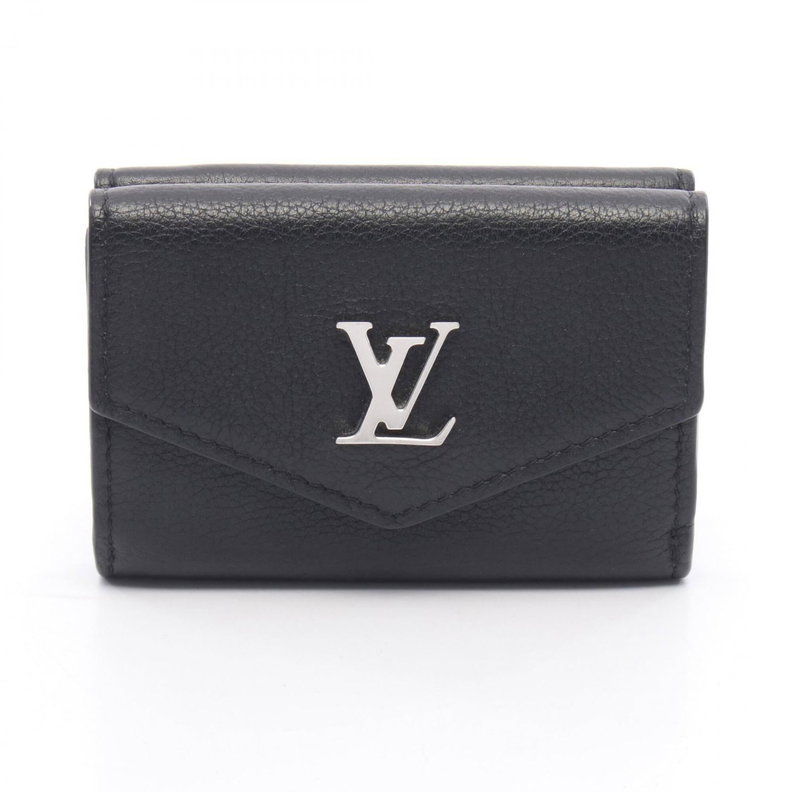Louis Vuitton Wallet (Tri-Fold) Leather: Louis Vuitton Wallet (Tri-Fold) Leather The Louis Vuitton tri-fold leather wallet features sleek black leather and a classic design, measuring 7cm x 9.5cm x 2.5cm. This stylish accessory is made from 