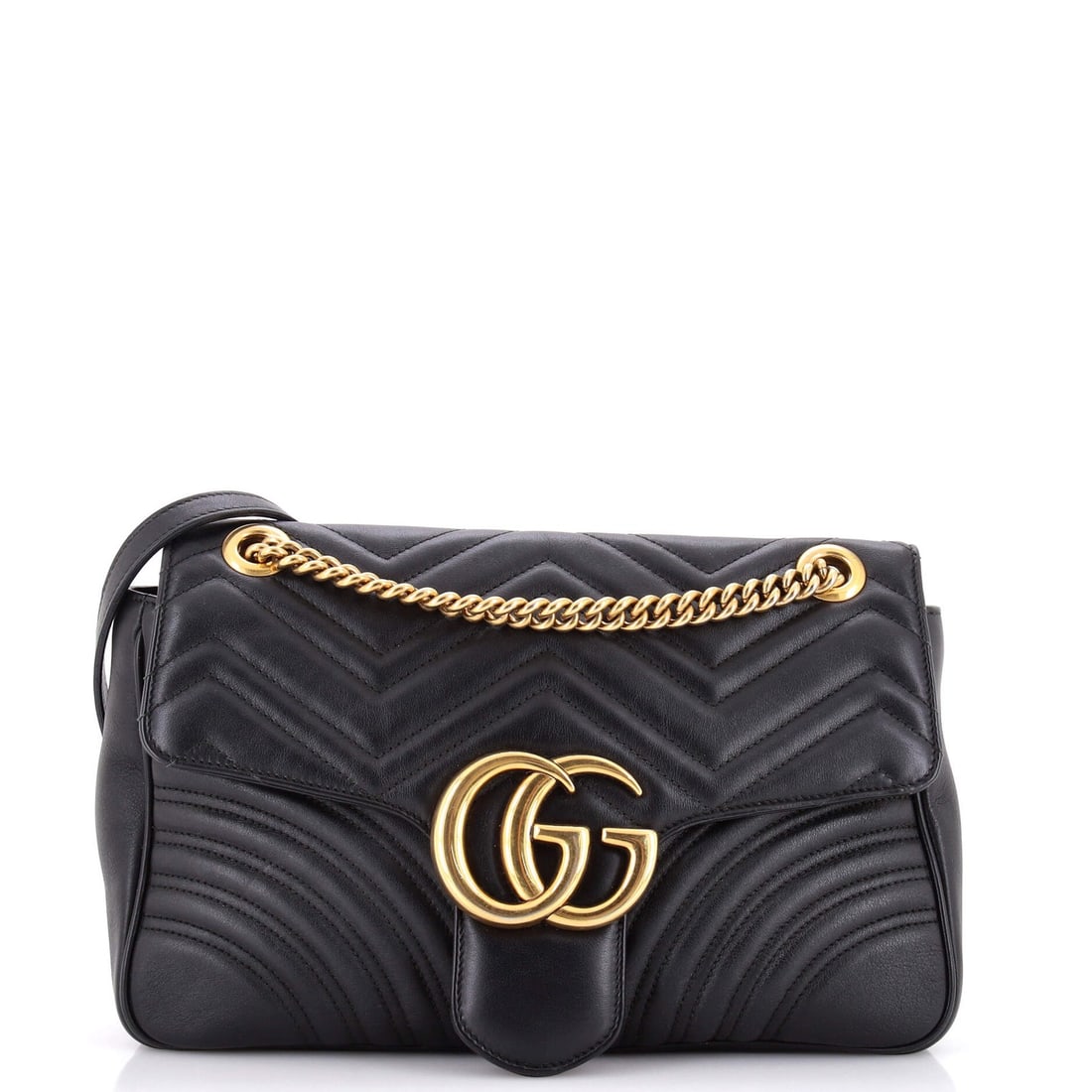 Gucci GG Flap Marmont Bag Leather Matelasse Medium (1 of 7)