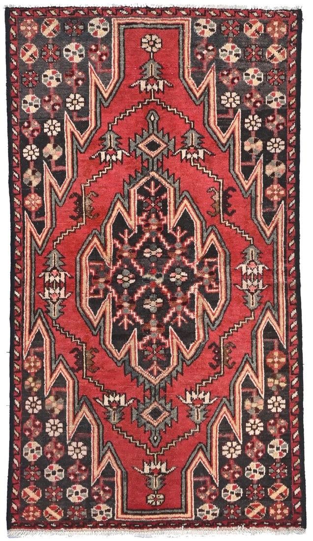 3X6 Handmade Vintage Oriental Rug Tribal Design Entryway Home Decor Carpet Hand-Knotted: 3X6 Handmade Vintage Oriental Rug Tribal Design Entryway Home Decor Carpet Hand-Knotted Hand-knotted with traditional techniques, this vintage oriental rug boasts a stunning floral pattern in rich col