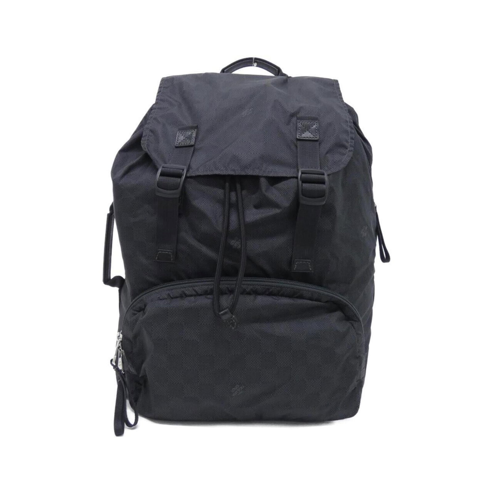 Nylon Louis Vuitton Backpack: Nylon Louis Vuitton Backpack Nylon Louis Vuitton Backpack features the iconic brand's signature monogram pattern, crafted from durable nylon material and adorned with silver hardware for a sleek finis