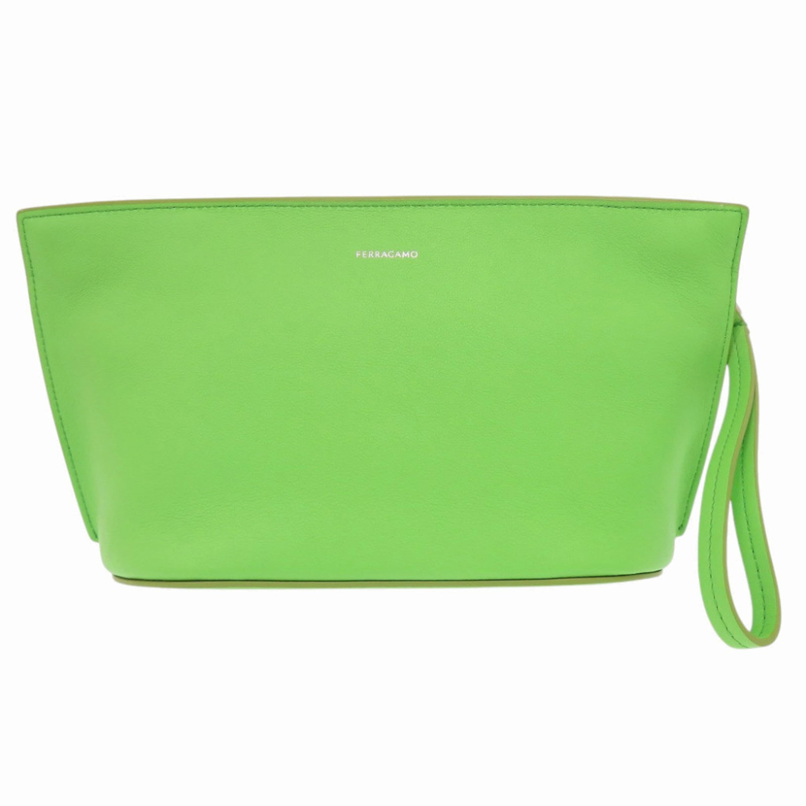 Bag Clutch Salvatore Ferragamo Leather: Bag Clutch Salvatore Ferragamo Leather Salvatore Ferragamo Leather Bag Clutch in Green. This Italian leather clutch features a unique green color and measures 15.5cm x 30cm x 12cm, making it a stylish