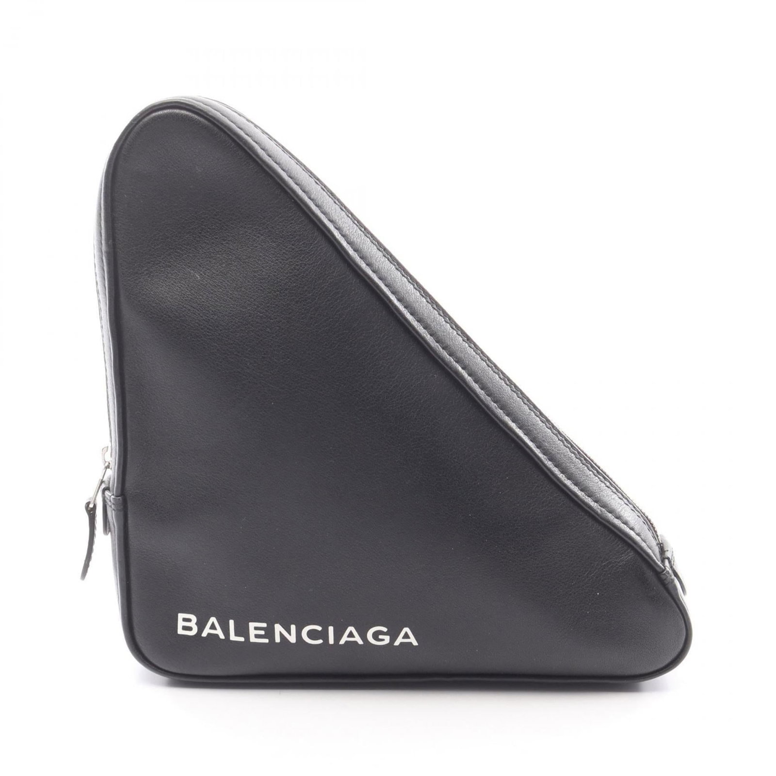 Bag Leather Clutch: Bag Leather Clutch Black leather clutch bag from Balenciaga, measuring 21.5cm x 21cm x 5cm in dimensions. This small, stylish accessory features a sleek design and premium leather material. A simple