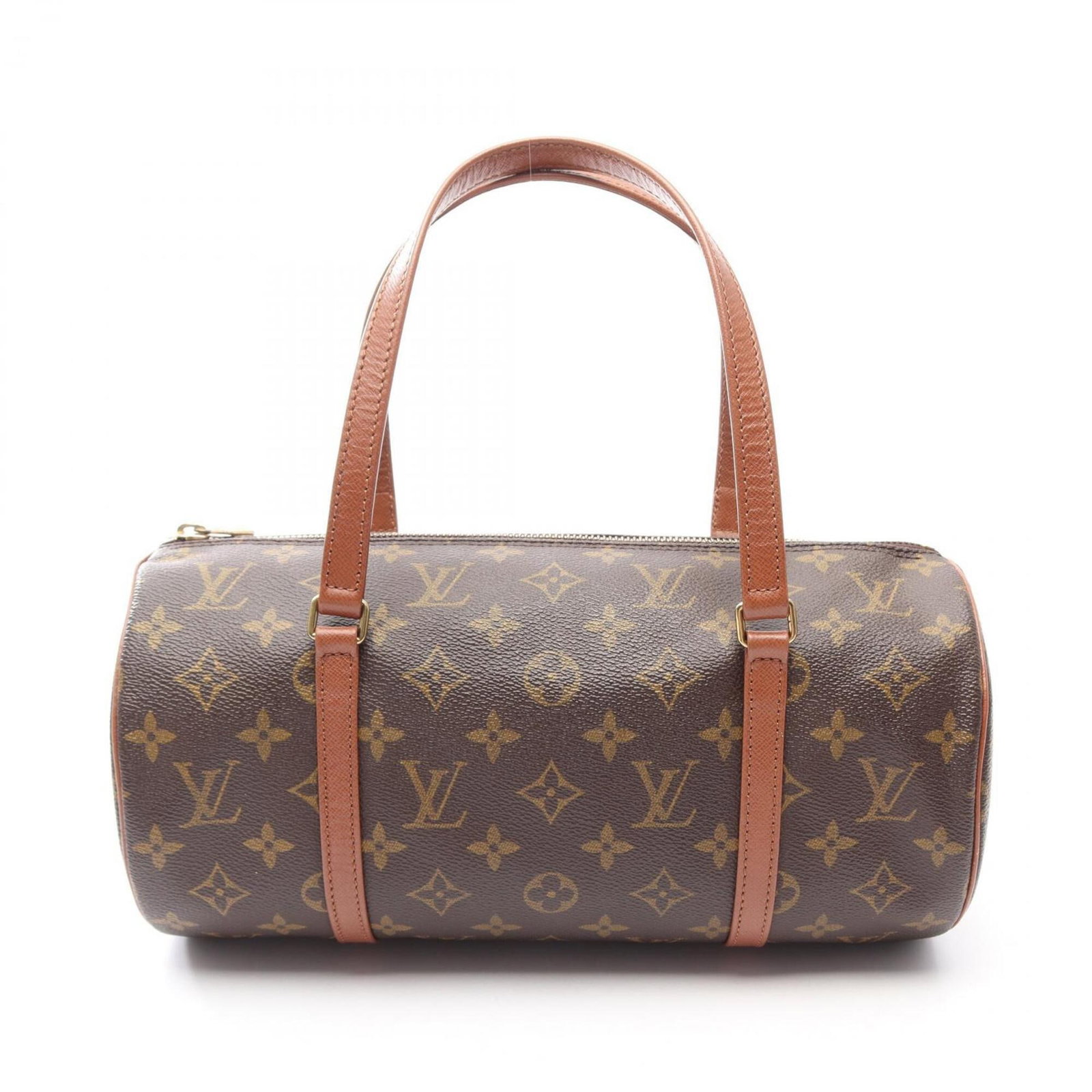 Handbag Leather Monogram Louis Vuitton: Handbag Leather Monogram Louis Vuitton Monogrammed leather Louis Vuitton handbag in brown, featuring the iconic monogram pattern. This stylish and timeless piece measures 15cm x 30cm x 15cm and boasts