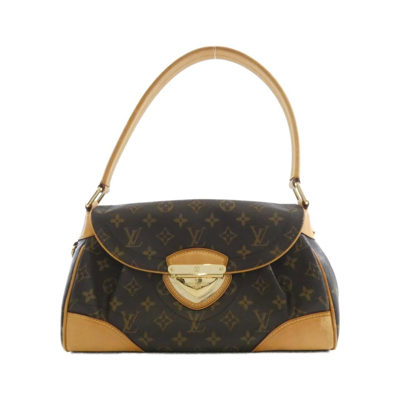 Coated Canvas Shoulder Bag By Louis Vuitton: Coated Canvas Shoulder Bag By Louis Vuitton Coated canvas shoulder bag with gold hardware, featuring the iconic Louis Vuitton monogram in marron. This stylish and functional bag measures 18cm x 34cm x
