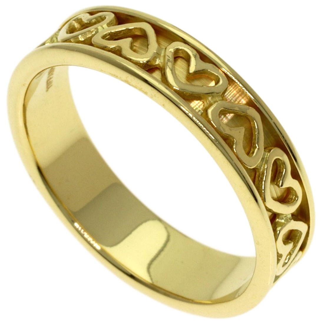 Cutout Heart Tiffany Co. K18 Yellow Gold Ring: Cutout Heart Tiffany Co. K18 Yellow Gold Ring Cutout Heart Tiffany Co. K18 Yellow Gold Ring in size 5.5(US) features a unique cutout design made from high-quality K18 yellow gold, showcasing the luxur