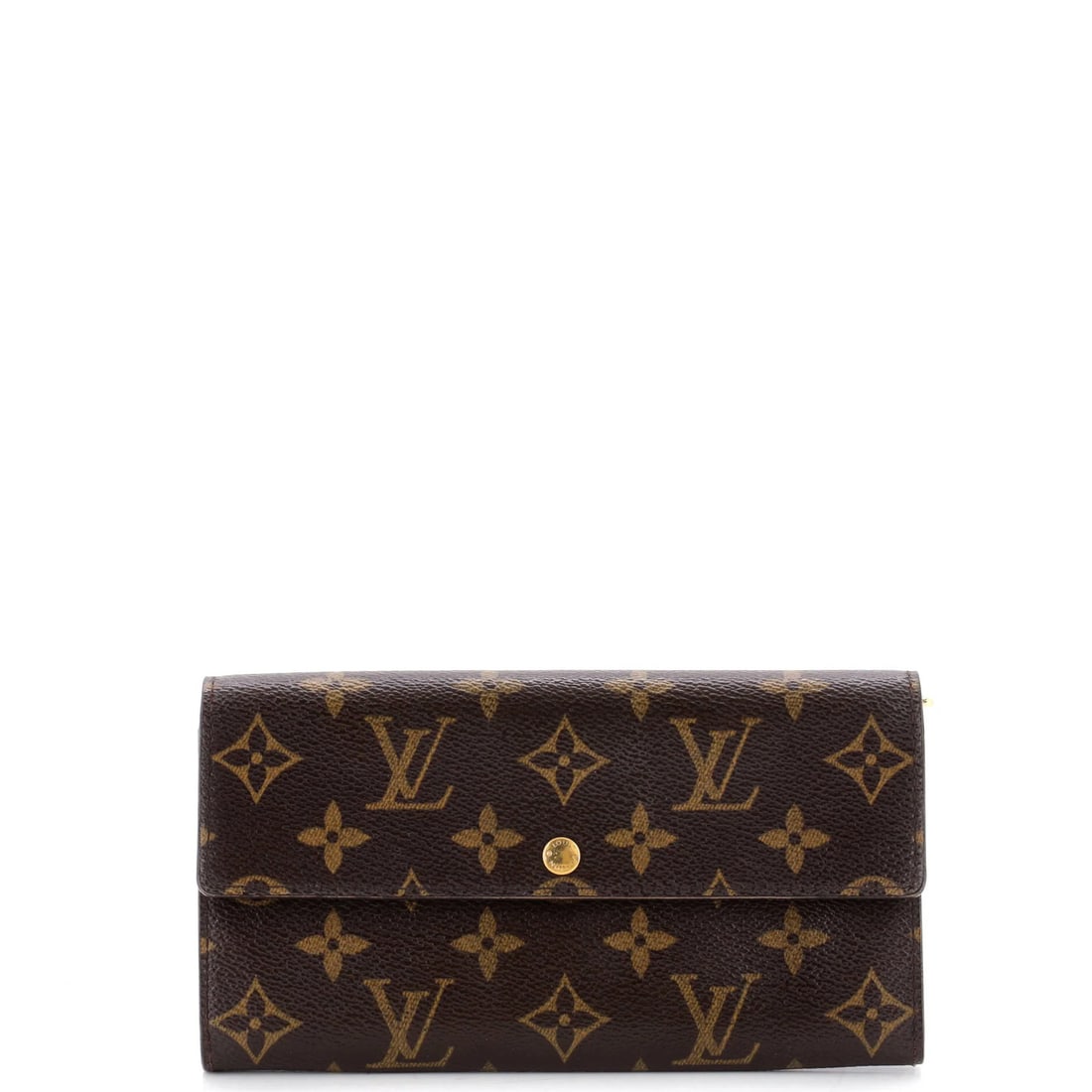 Louis Vuitton monogram canvas wallet for Sarah: Louis Vuitton monogram canvas wallet for Sarah Brown Louis Vuitton monogram canvas wallet with gold hardware, featuring a classic vintage design. This wallet boasts a unique combination of canvas coat