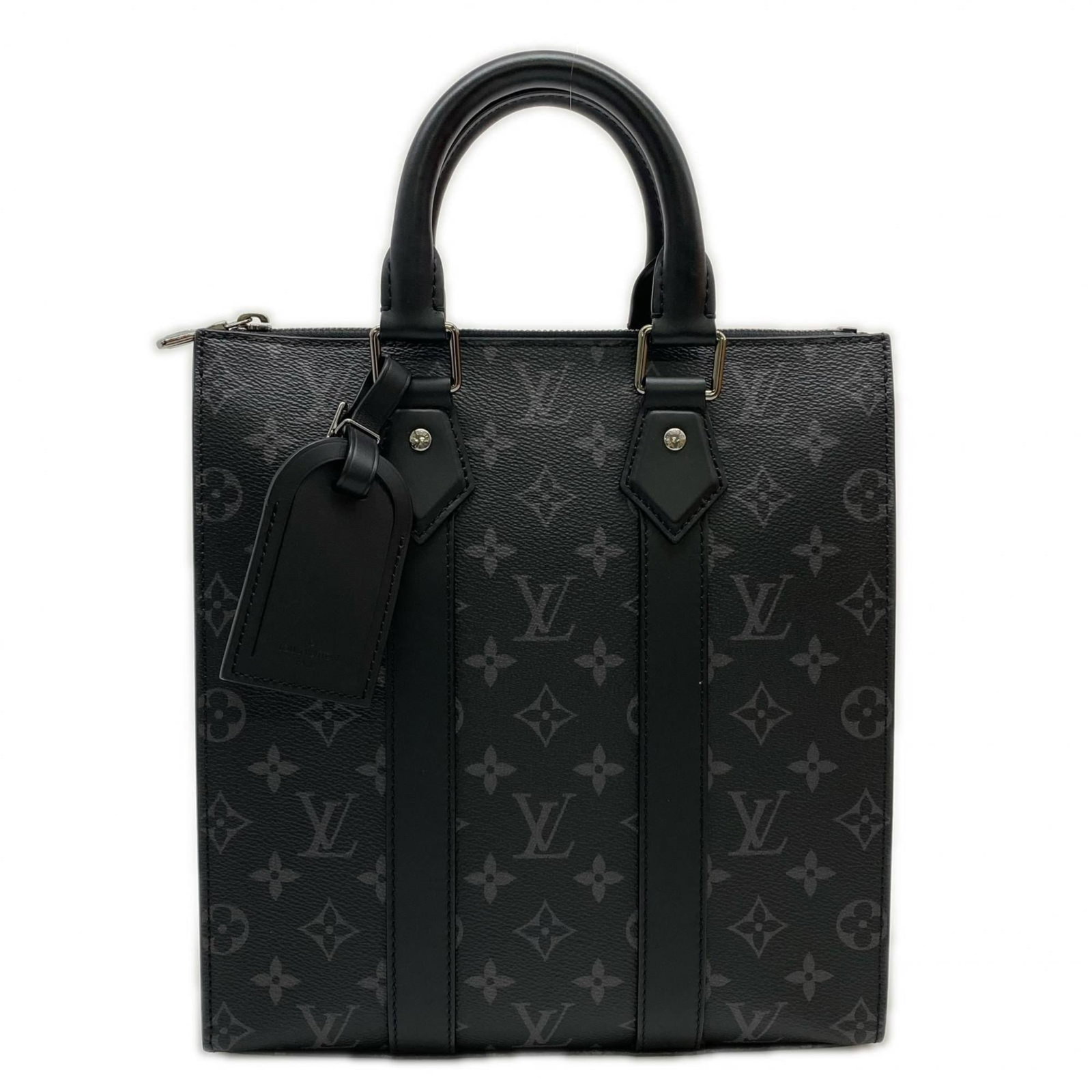 Louis Vuitton Eclipse Monogram Handbag: Louis Vuitton Eclipse Monogram Handbag The Louis Vuitton Eclipse Monogram Handbag boasts a sleek design with its signature Monogram Eclipse pattern, available in black and gray hues. This stylish bag 