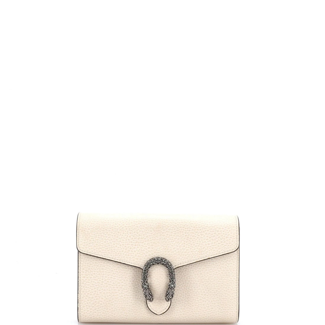 Gucci Dionysus Chain Wallet Leather with Embellished Detail Small: Gucci Dionysus Chain Wallet Leather with Embellished Detail Small Small Gucci Dionysus Chain Wallet Leather with Embellished Detail, featuring neutral exterior and interior colors, adorned with aged s