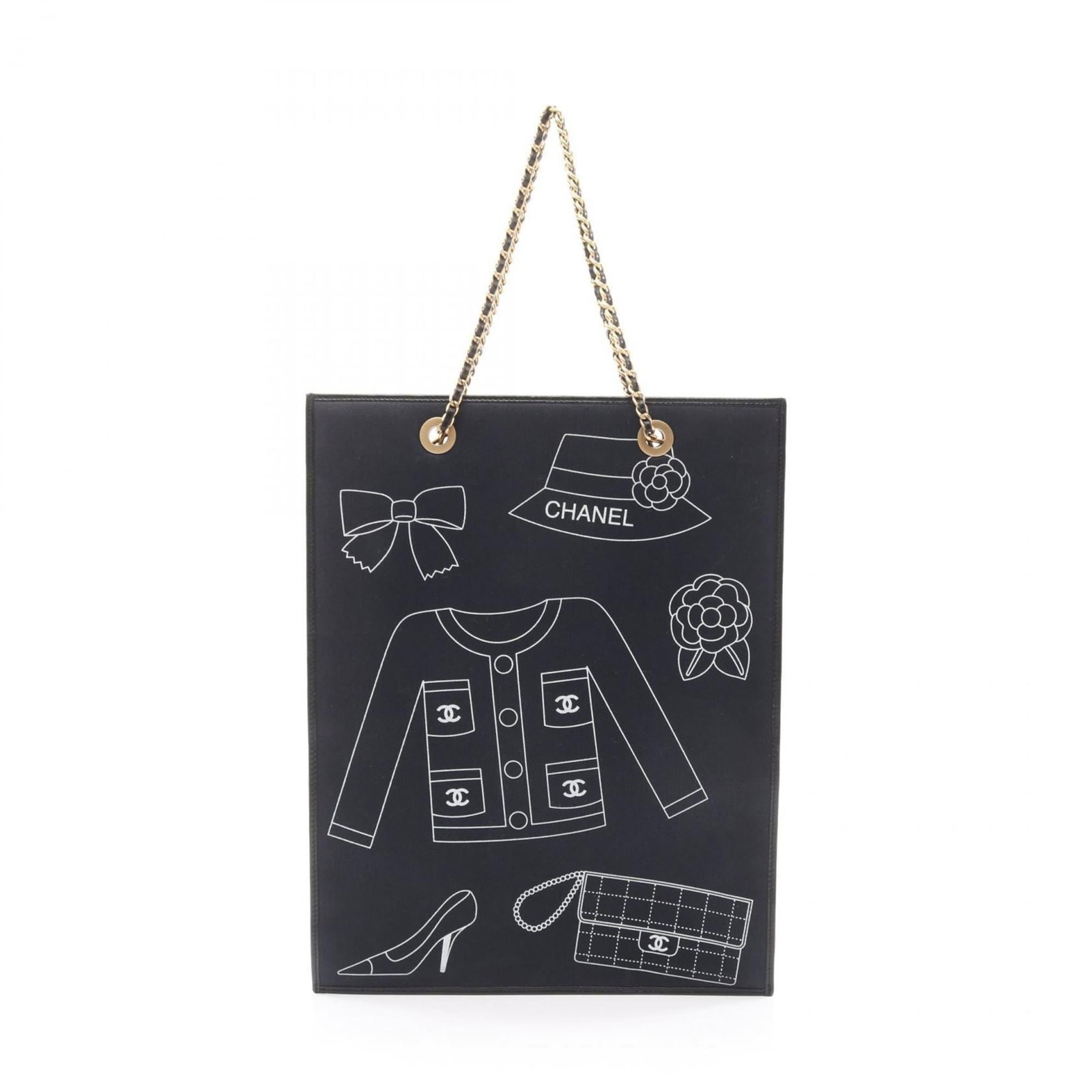 Canvas Leather Chanel Tote Bag: Canvas Leather Chanel Tote Bag Canvas Leather Chanel Tote Bag in Black, Navy, and White. This classic tote bag features canvas and leather construction, with clean lines and a timeless design.