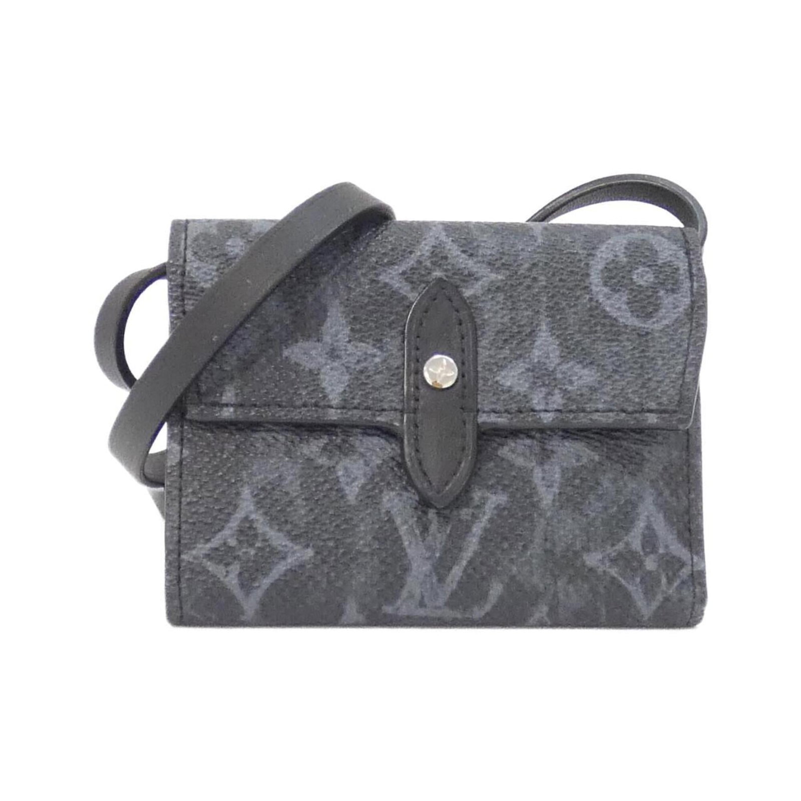 Louis Vuitton Chain/ Shoulder Wallet Coated Canvas: Louis Vuitton Chain/ Shoulder Wallet Coated Canvas Chain/Shoulder wallet in coated canvas, featuring the iconic Louis Vuitton Monogram pattern. The black color and 1.22m chain strap make for a sleek a