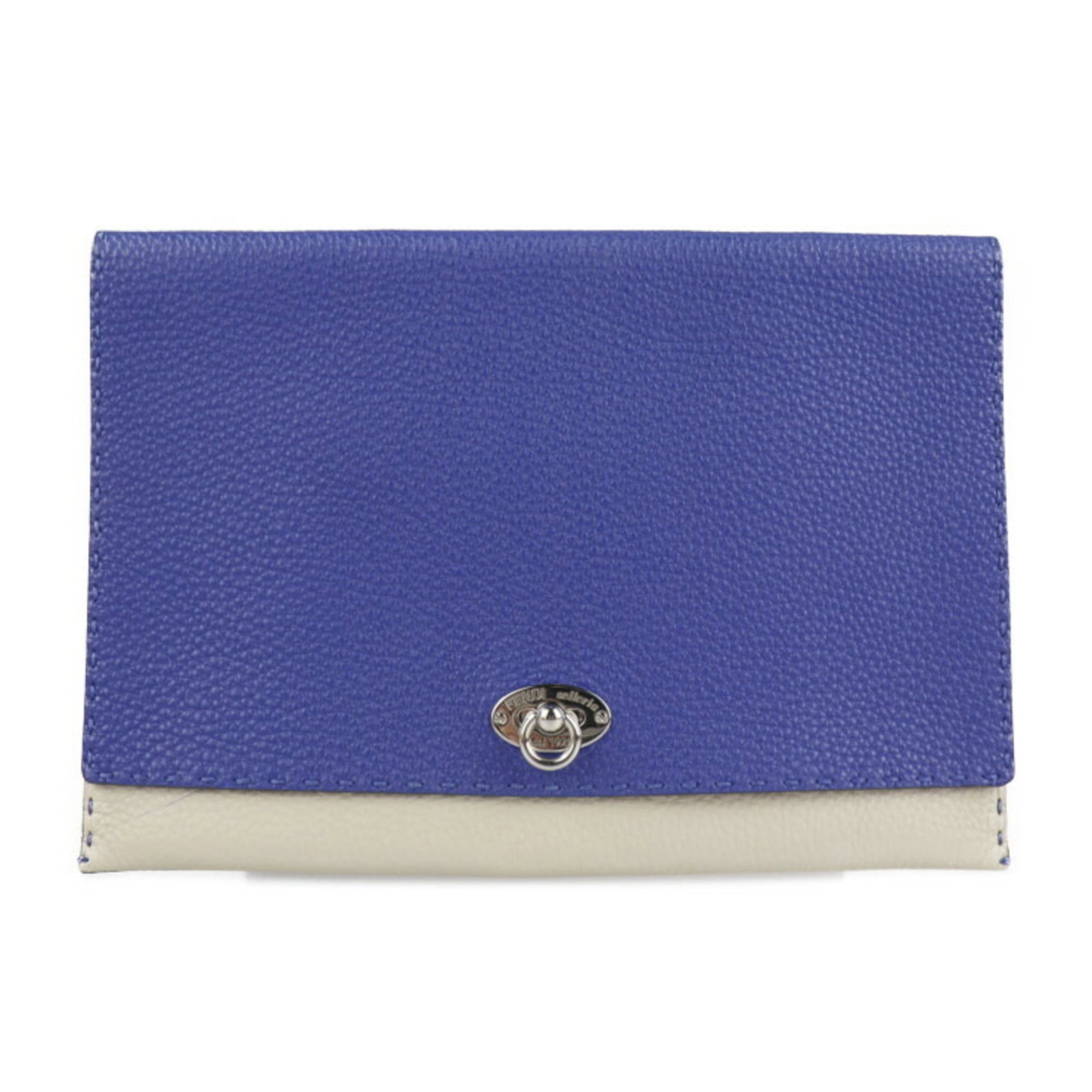 Fendi bag leather clutch: Fendi bag leather clutch Item Specifics: Brand: Fendi Line: Selleria Model: Alda 326 8N0104 MPN: 8N0104 Type: Clutch bag Material: Leather Color: Blue Gender: Women Size (HxWxD): 19.5cm x 28cm / 7.67'