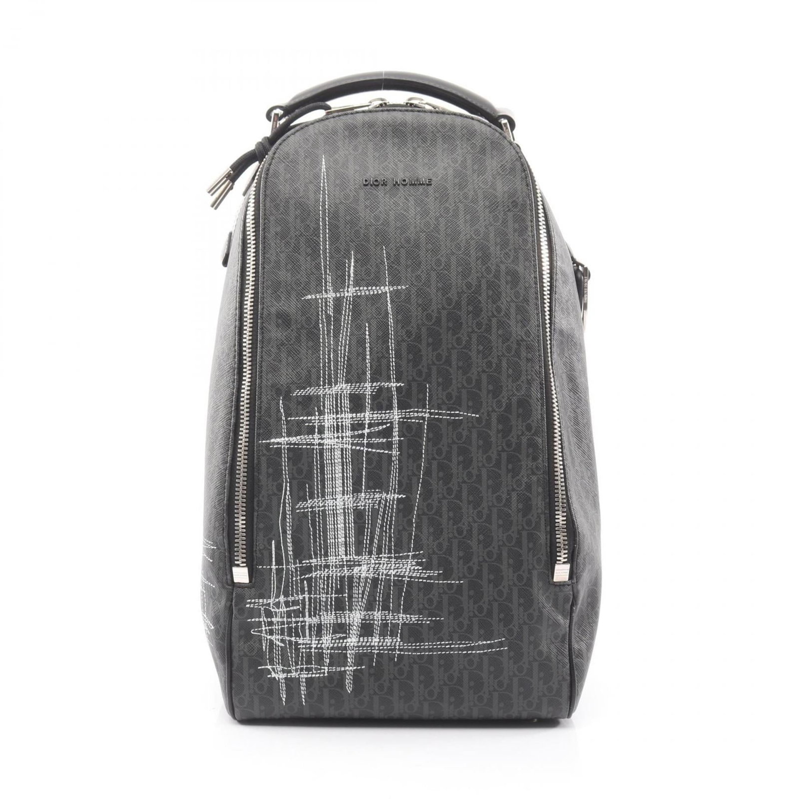 Coated canvas leather fanny pack sling bag by Christian Dior: Coated canvas leather fanny pack sling bag by Christian Dior Coated canvas leather fanny pack sling bag by Christian Dior, available in black, gray, and white. This stylish accessory features a coated