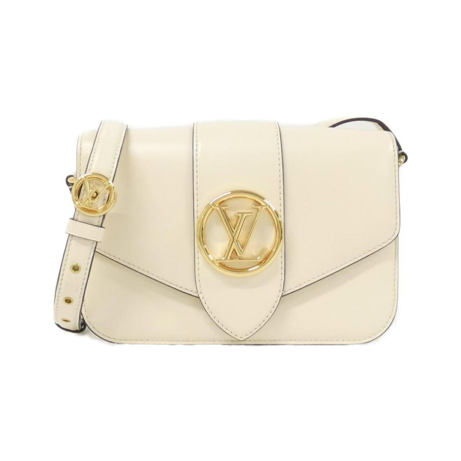 Louis Vuitton Shoulder Bag Leather: Louis Vuitton Shoulder Bag Leather This Louis Vuitton shoulder bag features high-quality calf leather and gold hardware, crafted with attention to detail. The classic design and timeless color make