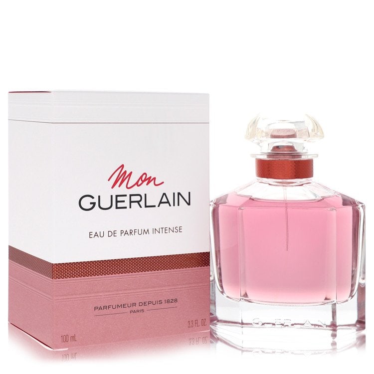 Mon Guerlain Intense by Guerlain Eau De Parfum Intense Spray 3.3 oz: Mon Guerlain Intense by Guerlain Eau De Parfum Intense Spray 3.3 oz Bergamot, tranquil lavender, and mandarin orange open Mon Guerlain Intense by Guerlain, an exotic, woodsy scent inspired by actress 