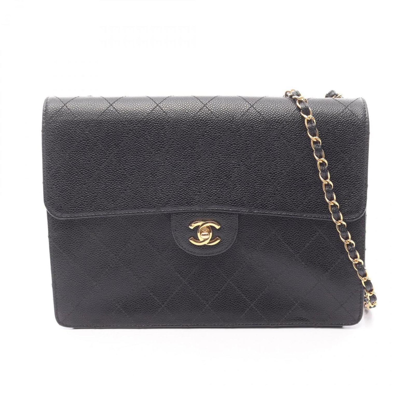 Chanel Handbag Shoulder Bag Grained Calfskin: Chanel Handbag Shoulder Bag Grained Calfskin Black Grained Calfskin Chanel Shoulder Bag, measuring 22cm x 30cm x 8cm. This shoulder bag features a classic design made from high-quality grained calfski