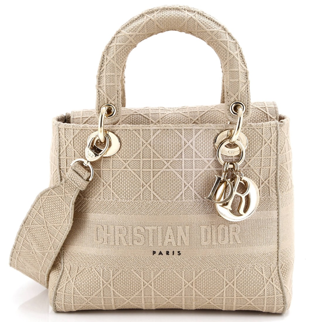 Christian Dior Lady D-Lite Bag Cannage Embroidered Canvas Medium (1 of 5)