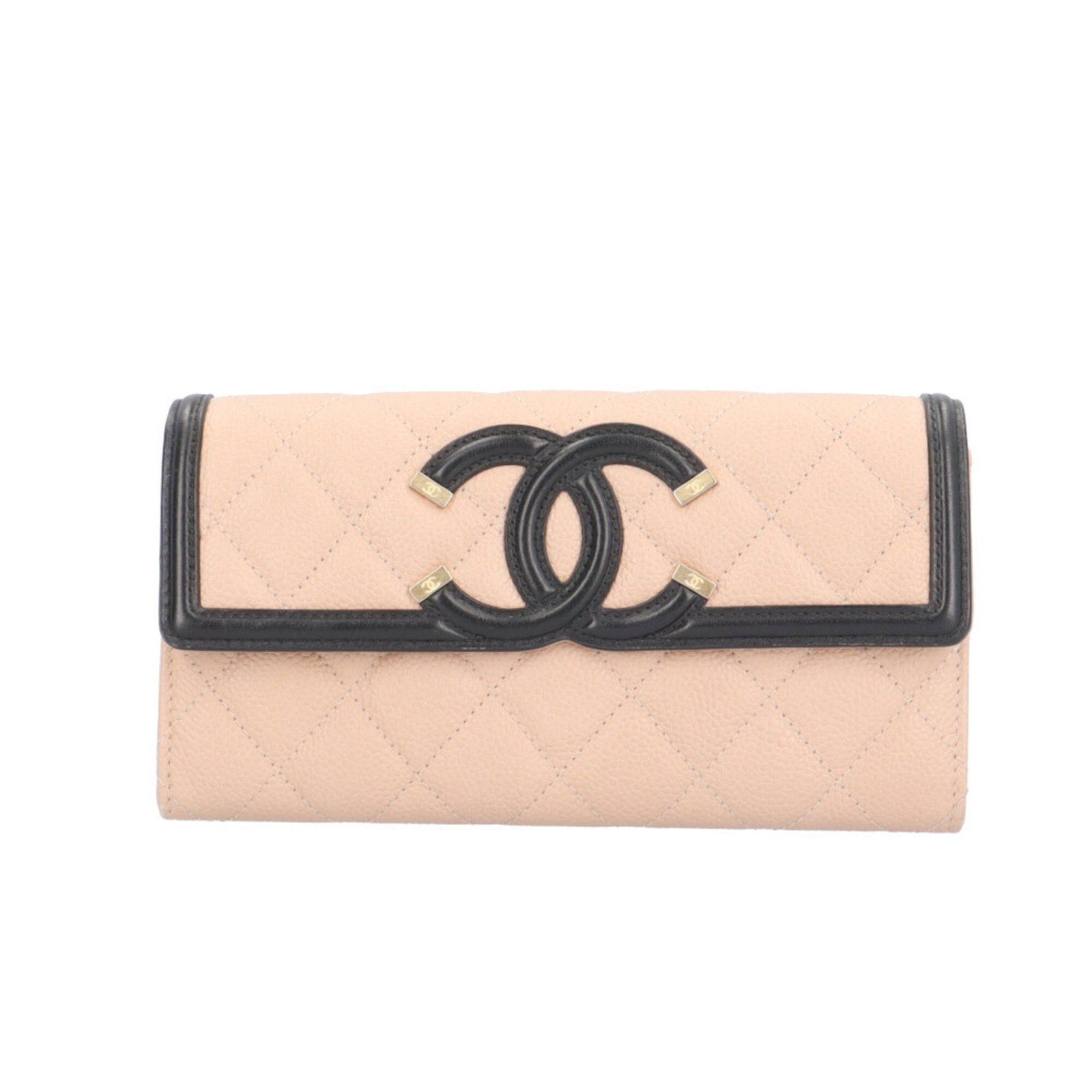 Chanel Long Wallet (Bi-Fold) Grained Calfskin: Chanel Long Wallet (Bi-Fold) Grained Calfskin The Chanel Long Wallet (Bi-Fold) Grained Calfskin boasts sleek, classic design with its bi-fold structure and rich beige color. Crafted from high-quality 