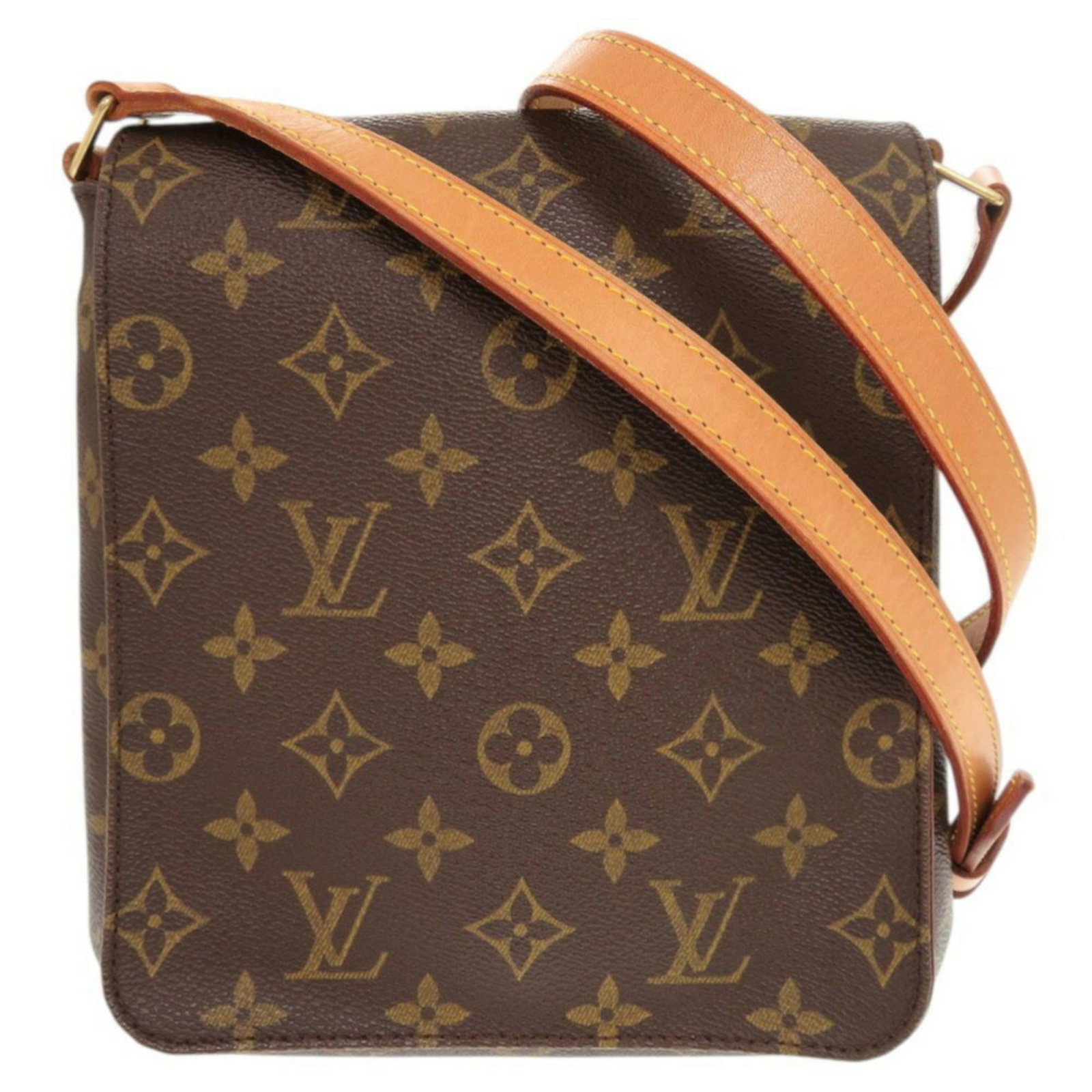 Monogram Louis Vuitton Shoulder Bag: Monogram Louis Vuitton Shoulder Bag Brown Monogram Louis Vuitton Shoulder Bag. Made from high-quality materials, this bag features the iconic monogram pattern in brown. Measuring 24cm x 22.5cm x 5cm, 