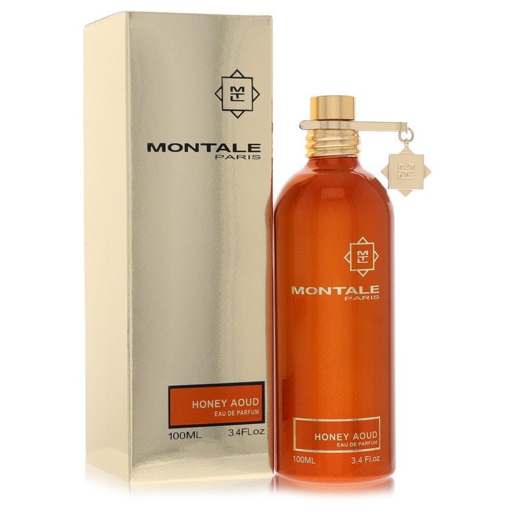 Montale Honey Aoud by Montale Eau De Parfum Spray 3.4 oz: Montale Honey Aoud by Montale Eau De Parfum Spray 3.4 oz Montale Honey Aoud by Montale Eau De Parfum Spray 3.4 oz features a sweet and dewy opening with flowers, honey, and Madagascar vanilla, gradual