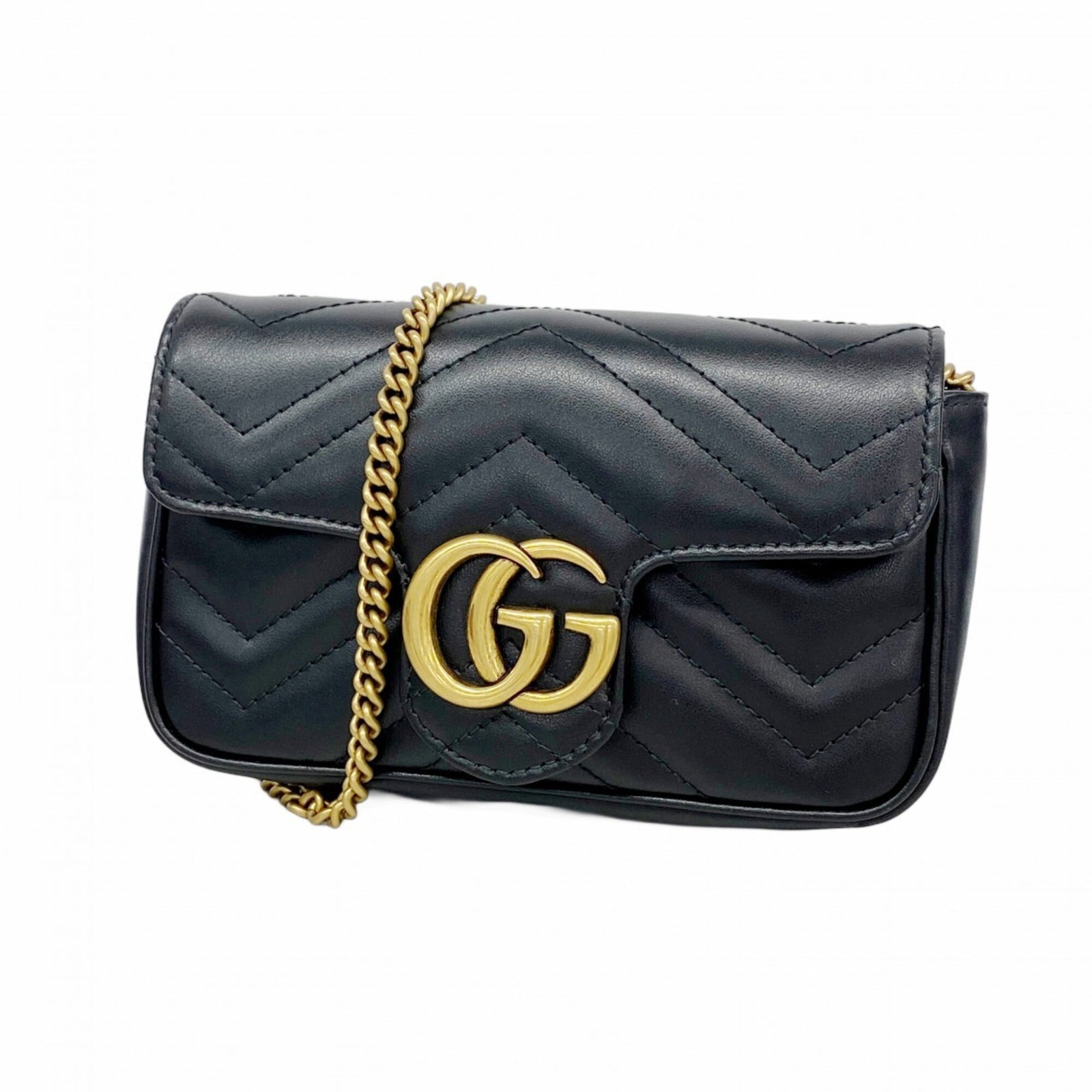 Leather shoulder wallet chain: Leather shoulder wallet chain Black leather shoulder wallet chain from Gucci, measuring 11cm x 17cm x 5cm. This stylish accessory features high-quality leather construction and a sleek design that add